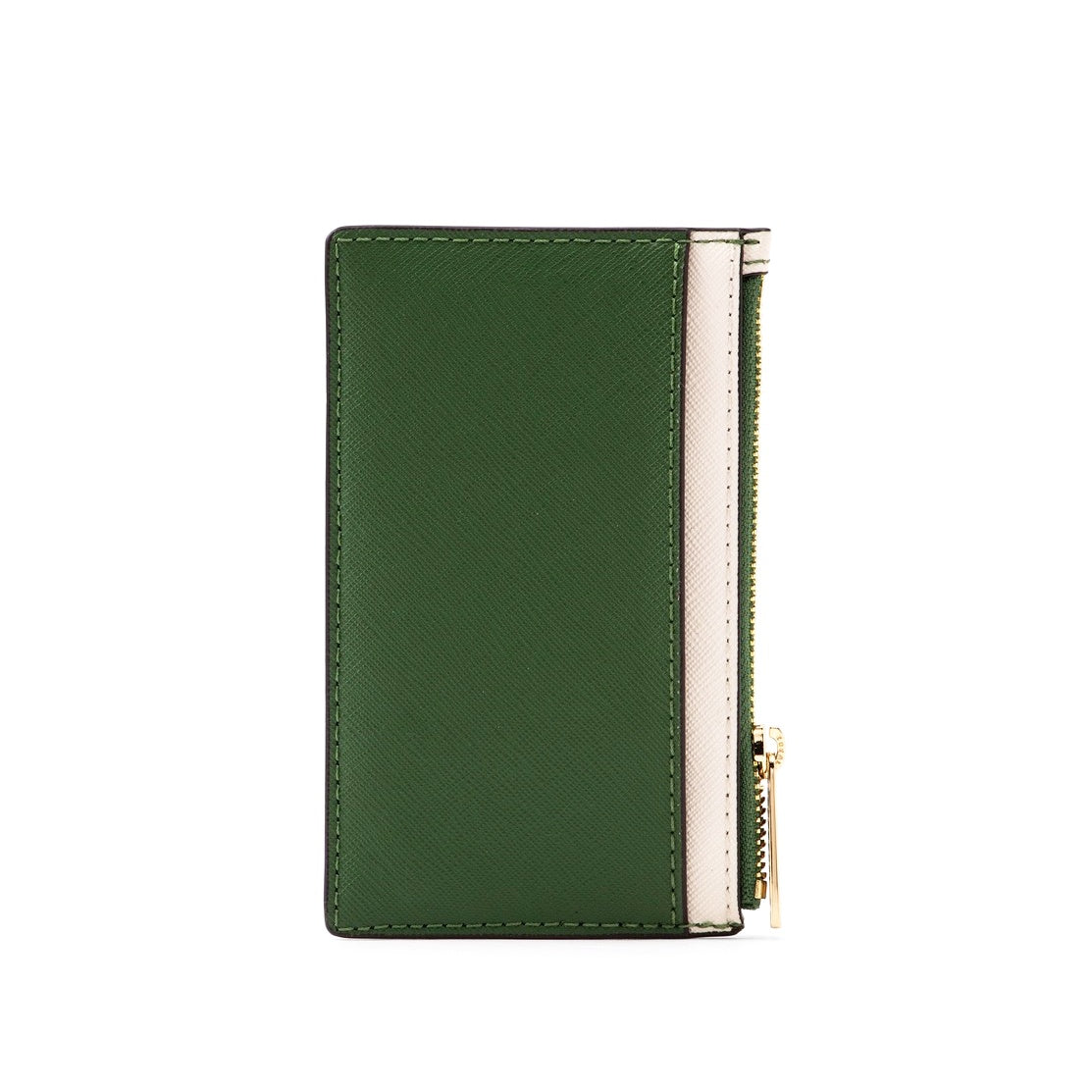 title:Michael Kors Women's Jet Set Travel Two-Tone Medium Top Zip Card Case;color:Fern Green