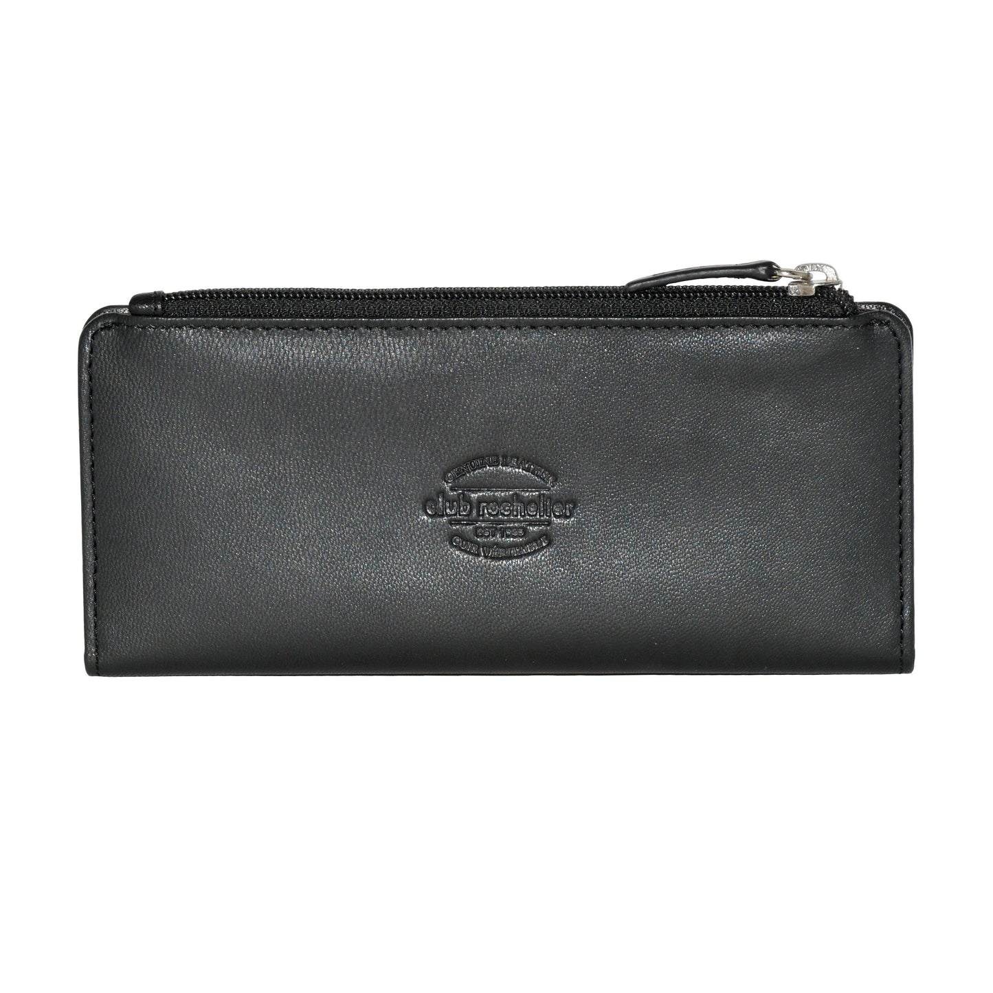 Club Rochelier Ladies' Slim Clutch Wallet With Top Zipper