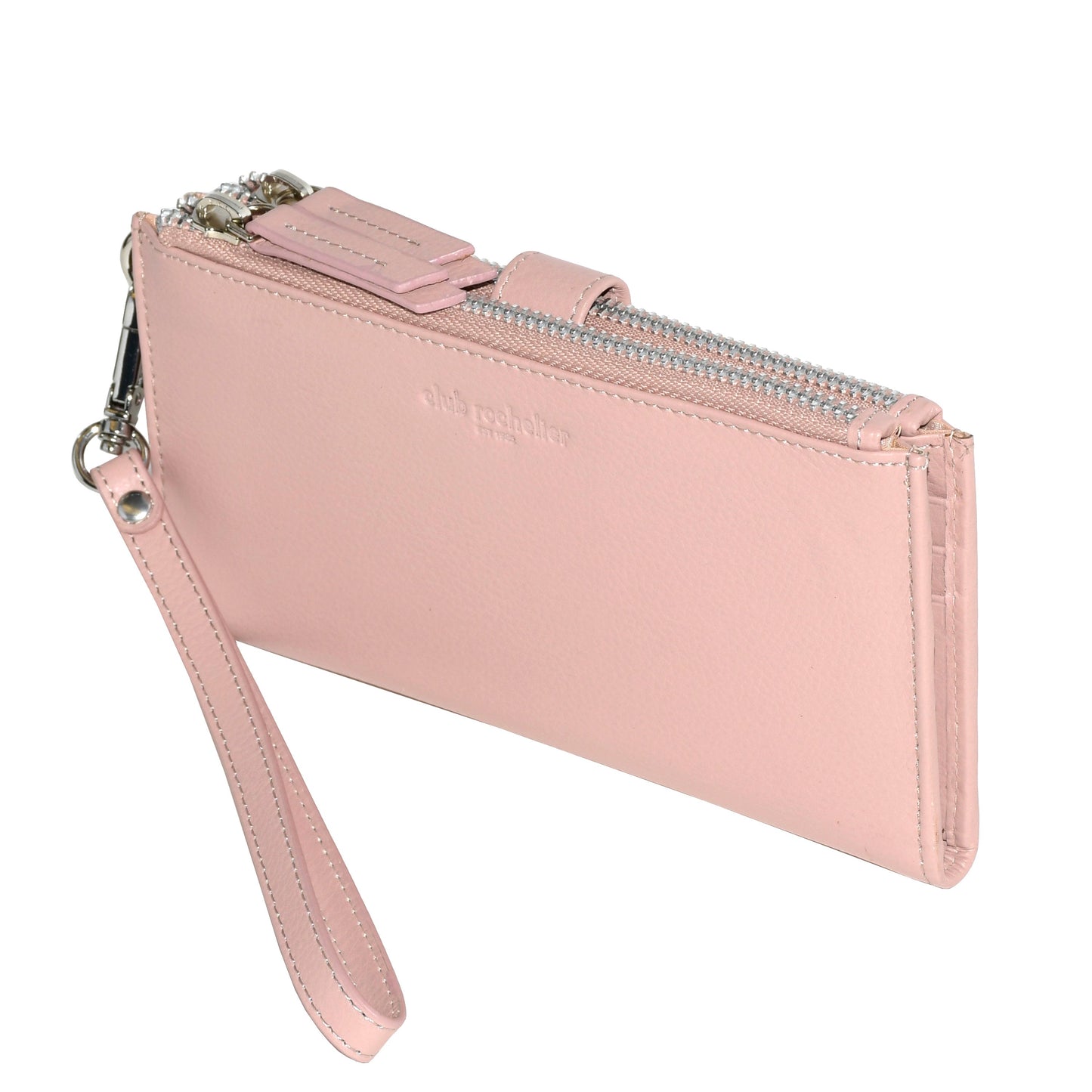 Club Rochelier LEATHER LADIES DOUBLE ZIP CLUTCH