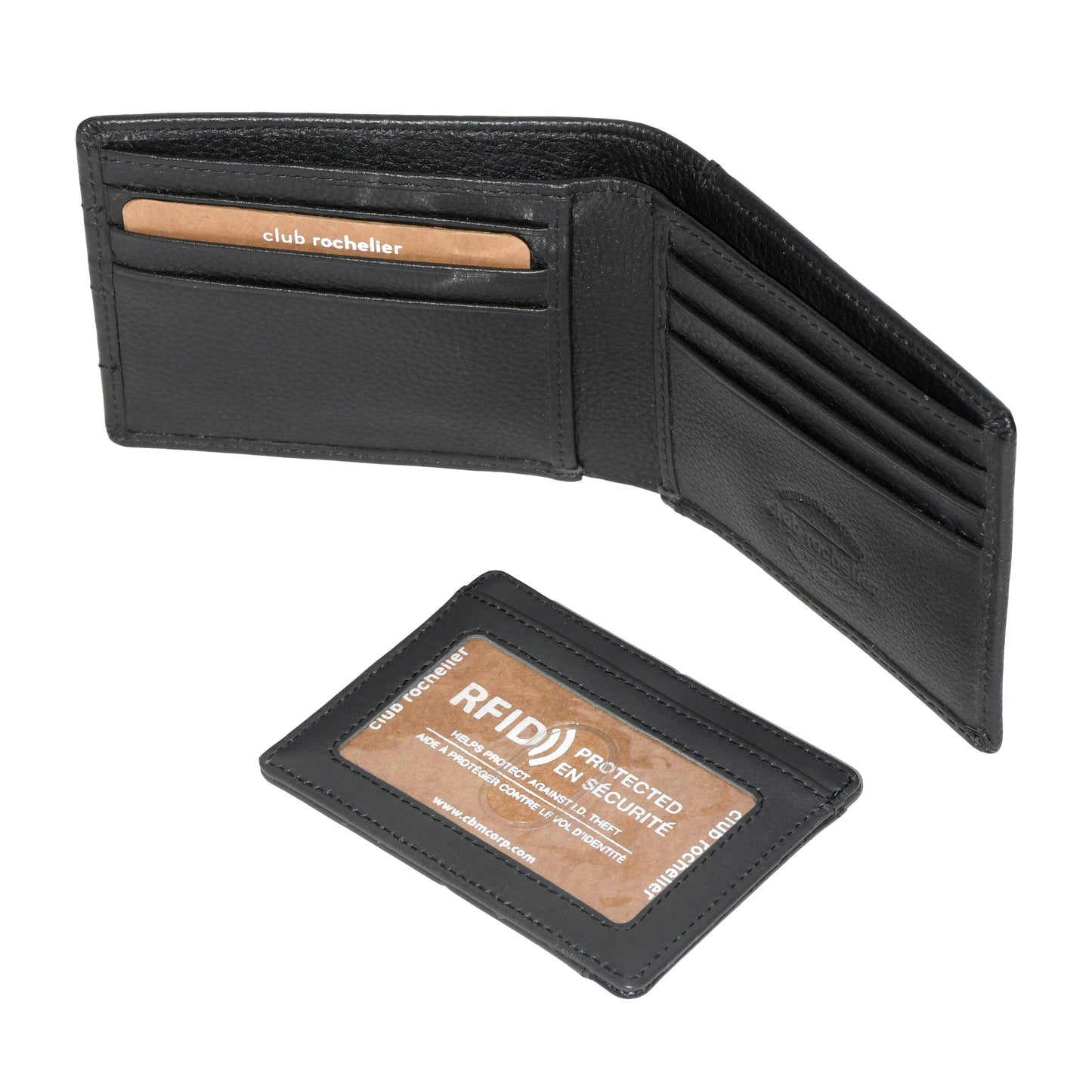 Club Rochelier Men's Billfold with Removable Card Holder