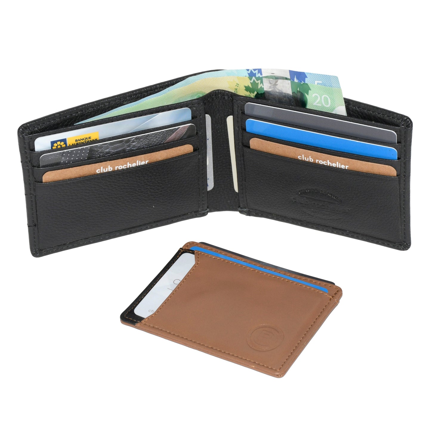 Club Rochelier Men's Billfold with Removable Card Holder