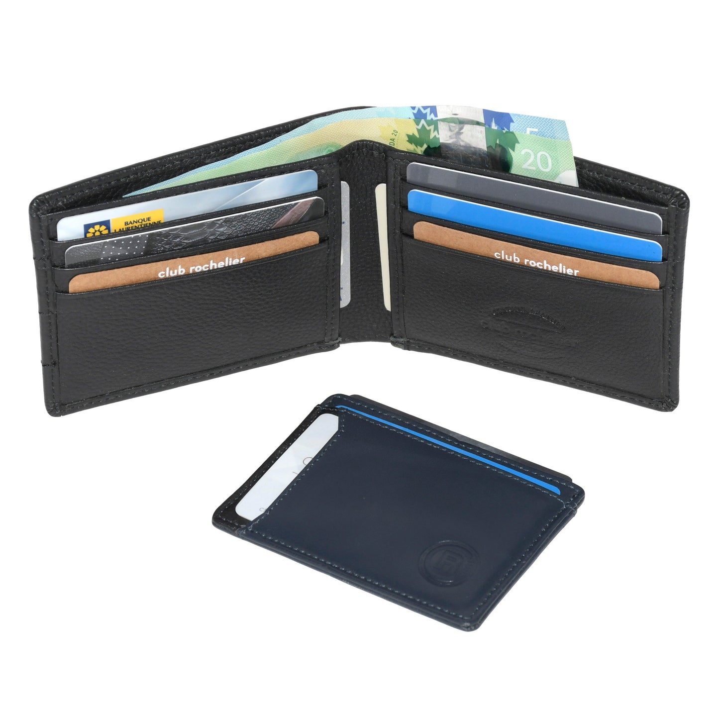 Club Rochelier Men's Billfold with Removable Card Holder