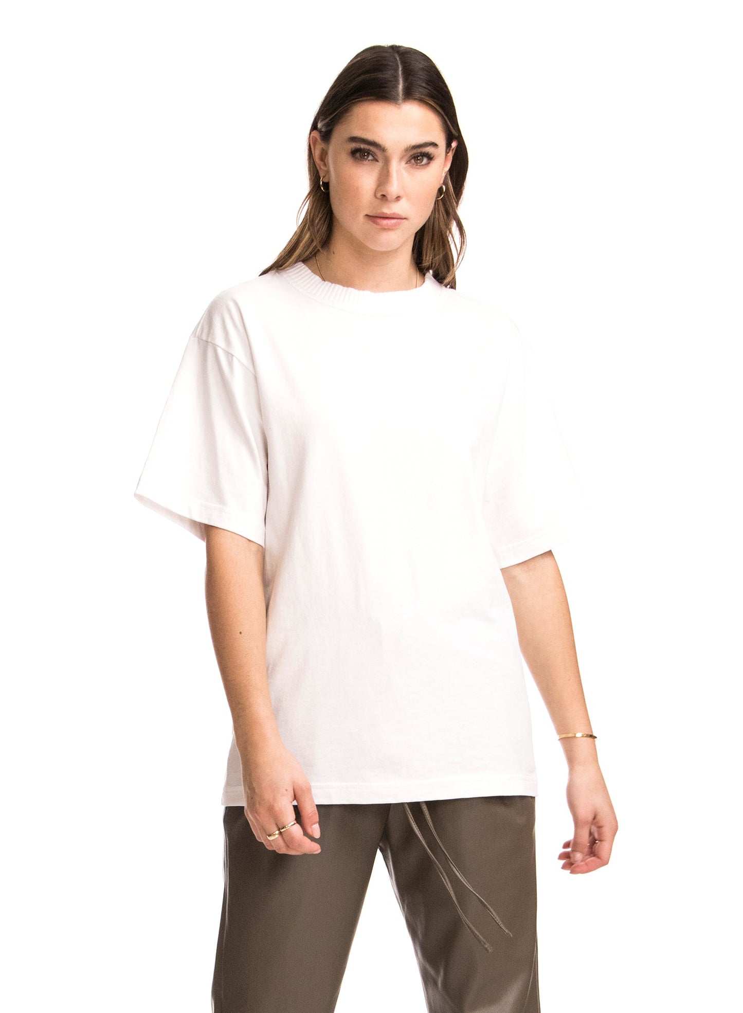 CHARLIE - Collar Rib Oversized T-Shirt