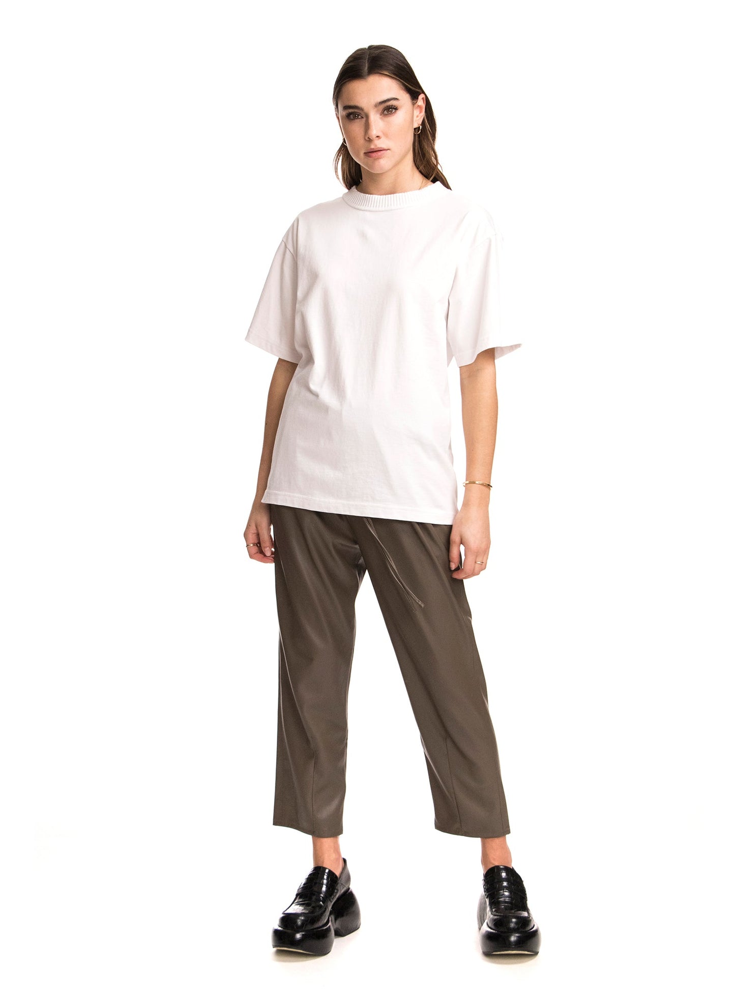 CHARLIE - Collar Rib Oversized T-Shirt