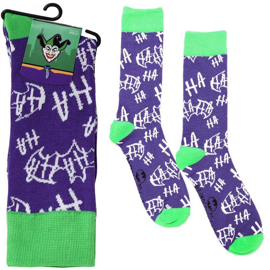 title:Joker Maniacal Laughter Men's Crew Socks;color:Purple