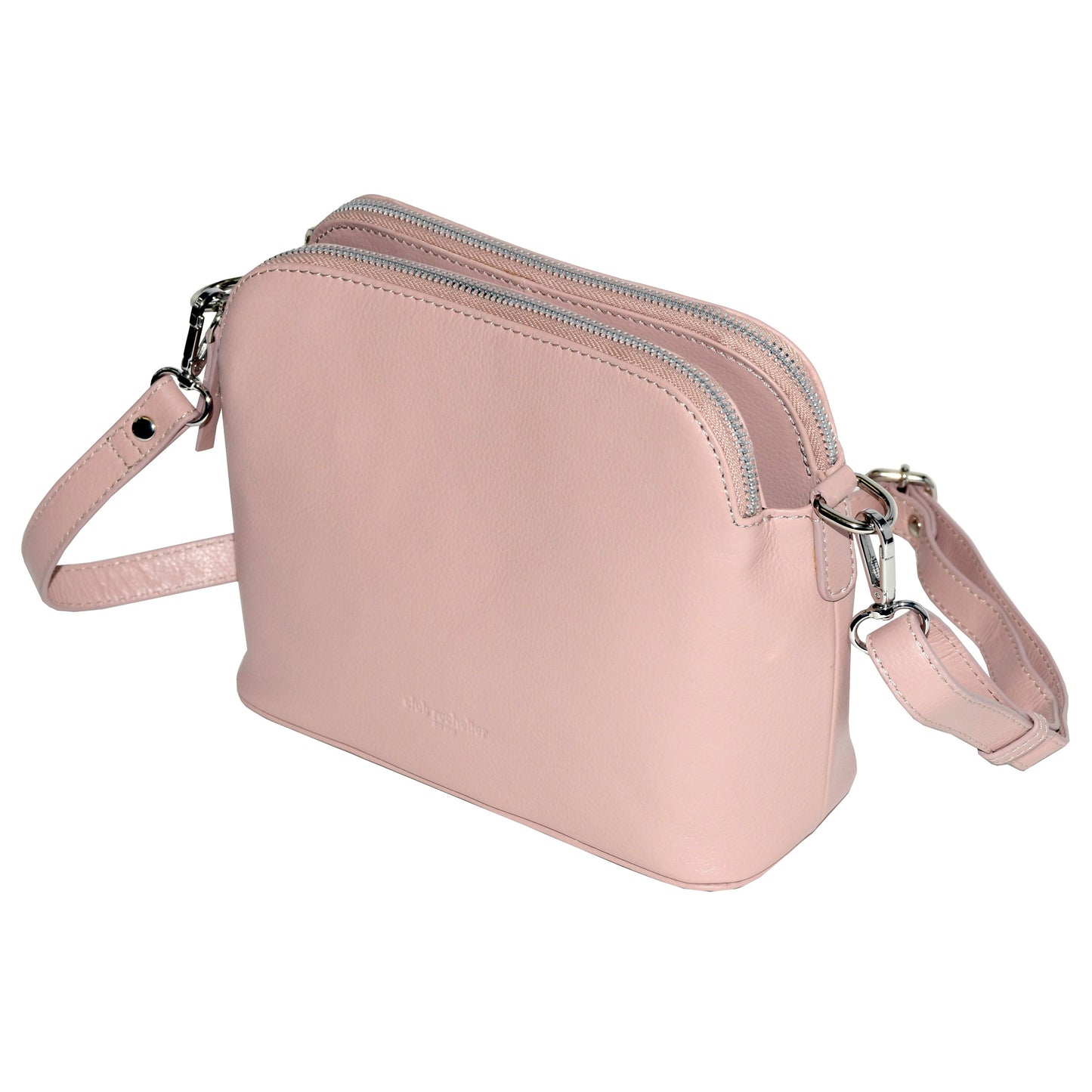 Club Rochelier Leather Double Zipper Crossbody Bag