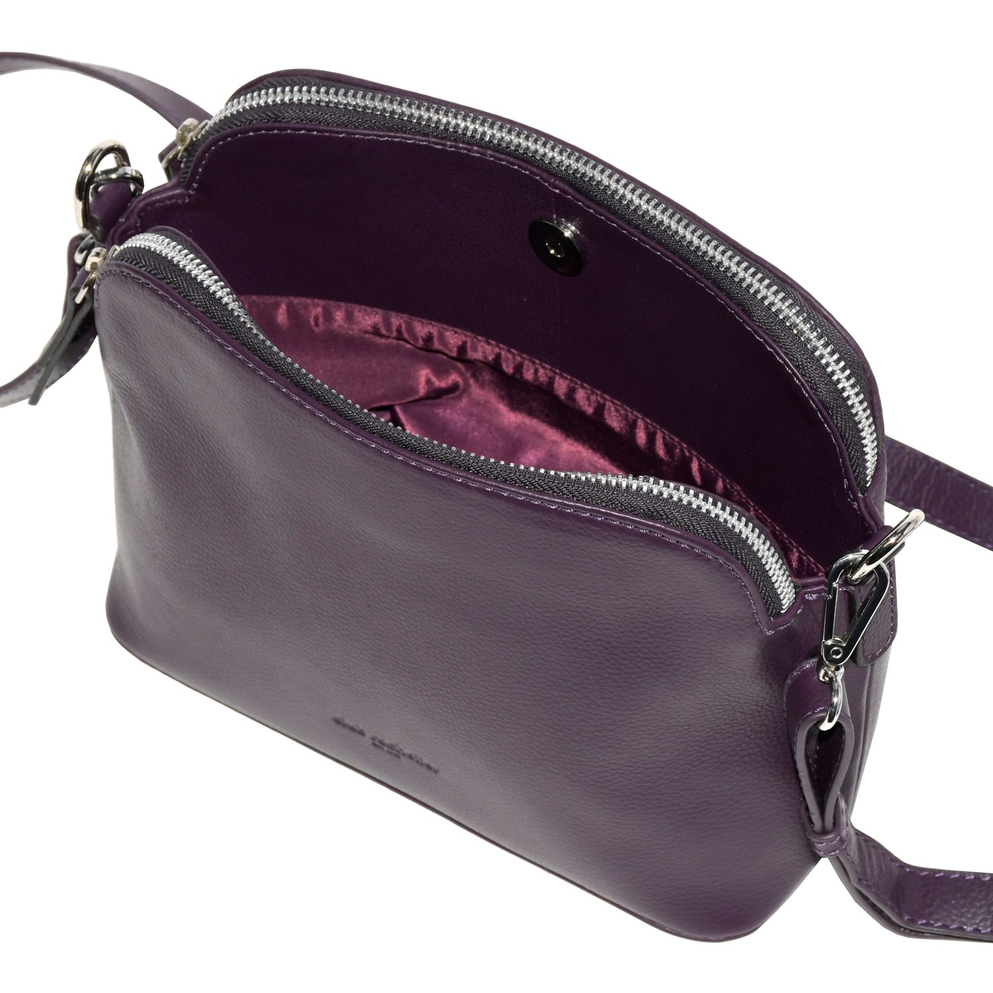 Club Rochelier Leather Double Zipper Crossbody Bag