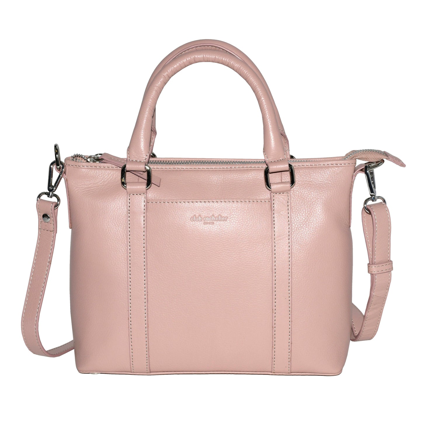 Club Rochelier Leather Crossbody Bag with Tops Handles