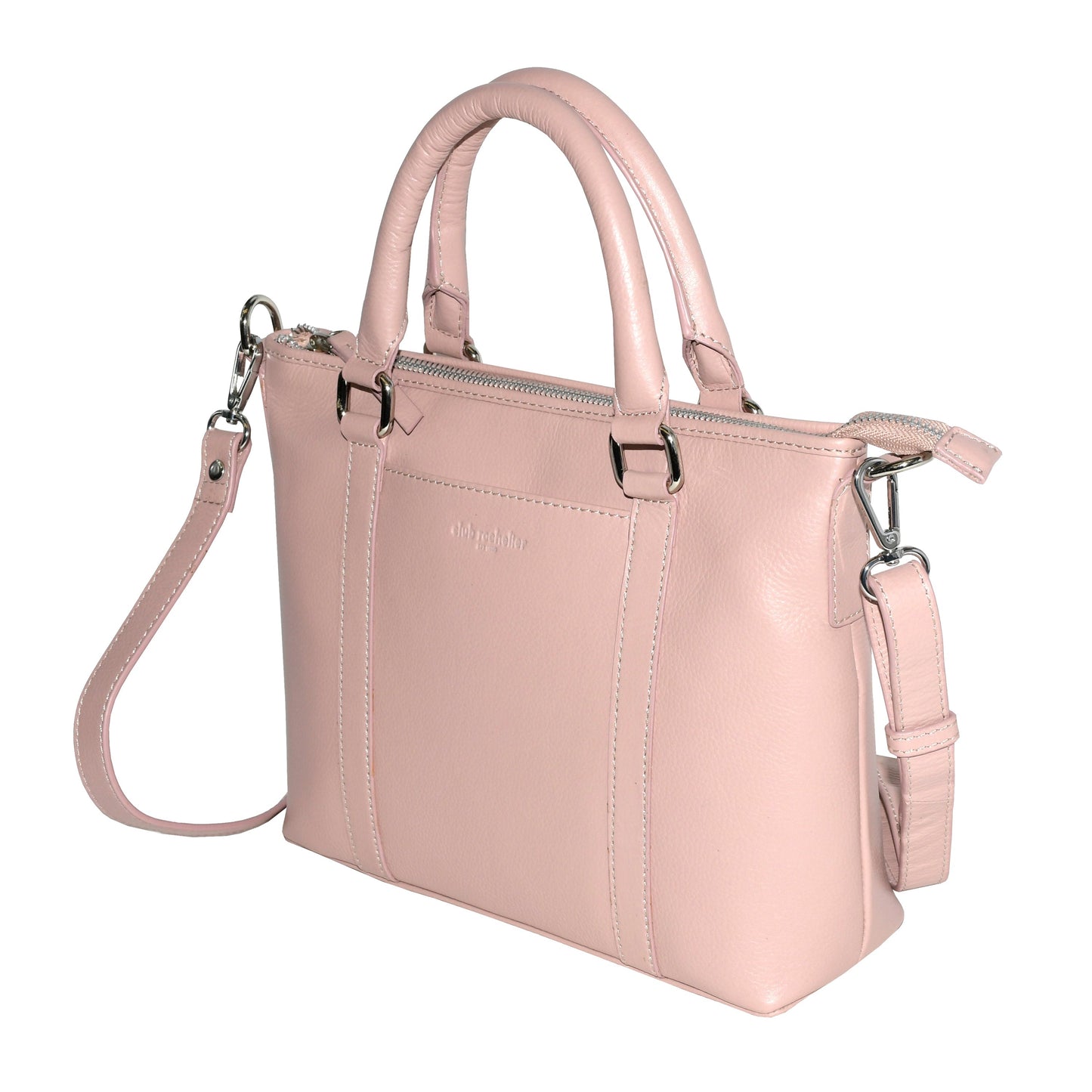 Club Rochelier Leather Crossbody Bag with Tops Handles