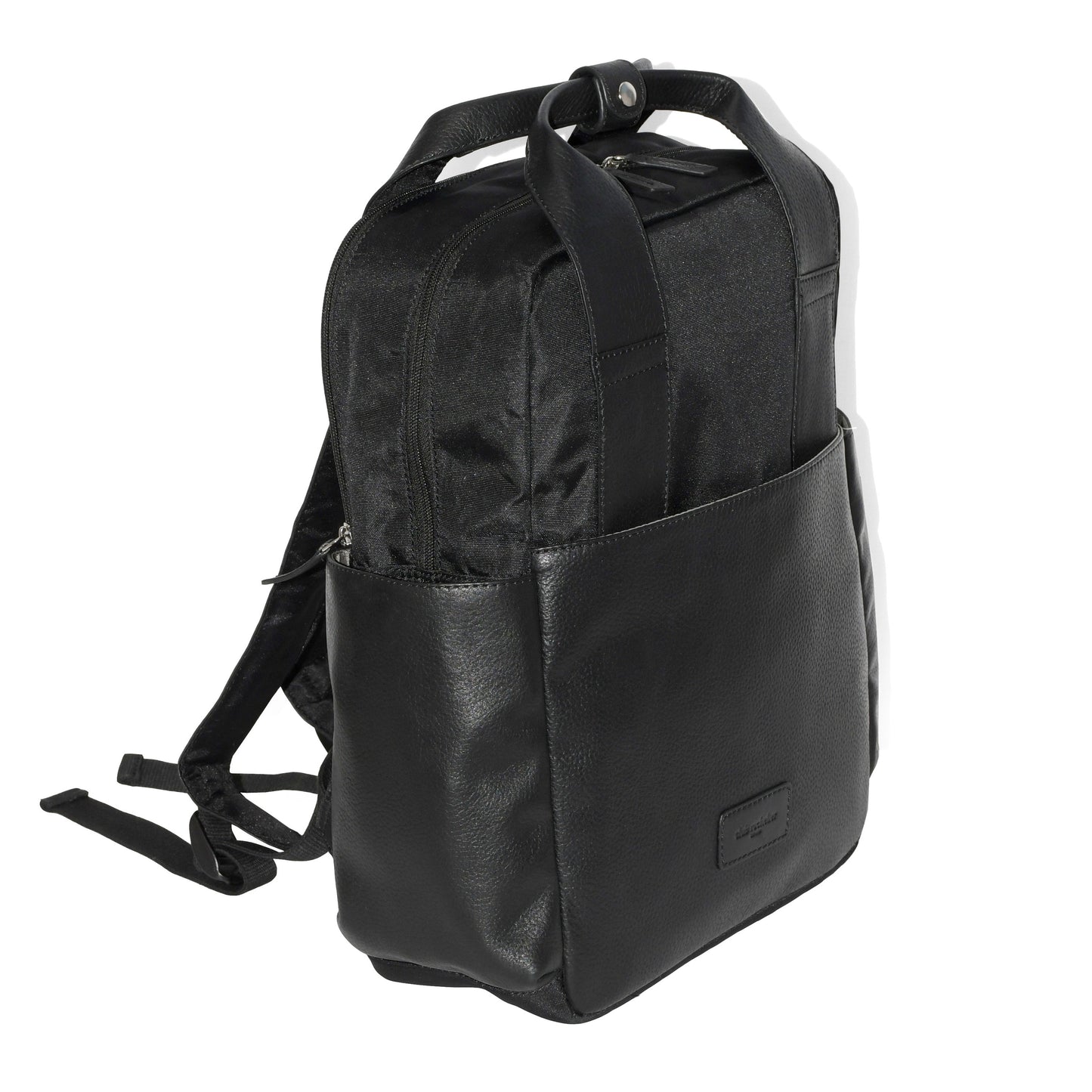 Club Rochelier Leather Backpack with Double Handles and Multi Pockets