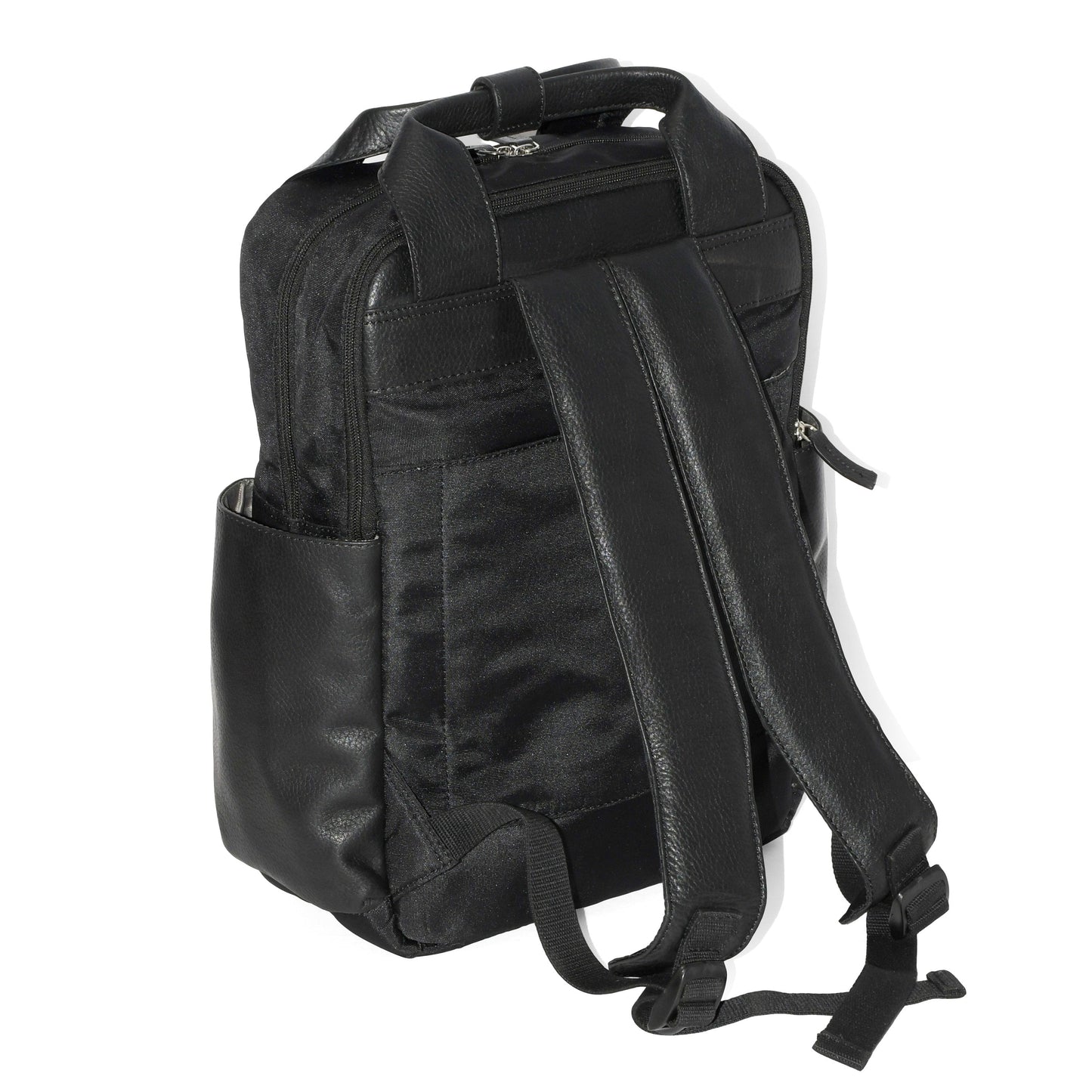 Club Rochelier Leather Backpack with Double Handles and Multi Pockets