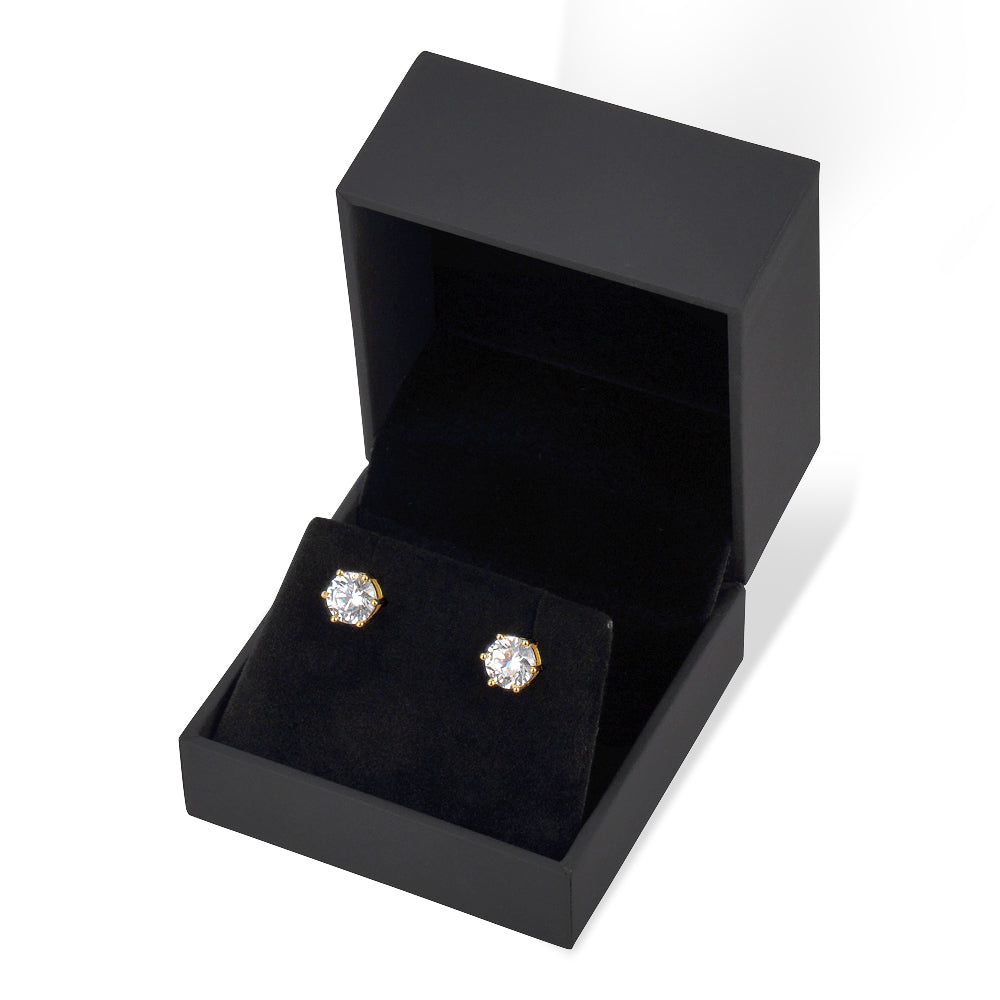 Club Rochelier 5A Cubic Zirconia 7 mm Geometric Stud Earrings