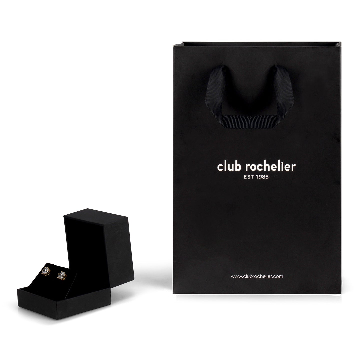 Club Rochelier 5A Cubic Zirconia 7 mm Geometric Stud Earrings