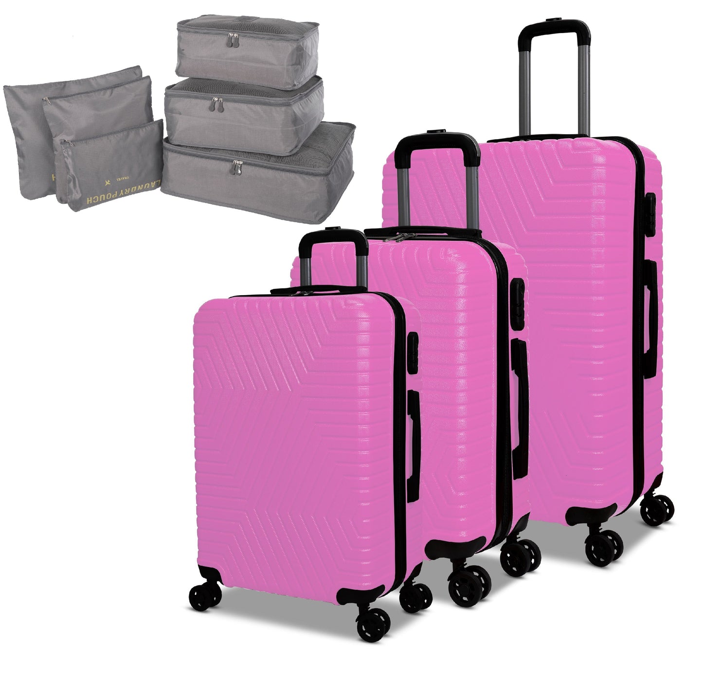 Nicci NICCI 3 Piece Luggage Set Lattitude Collection w/ Luggage Organizer