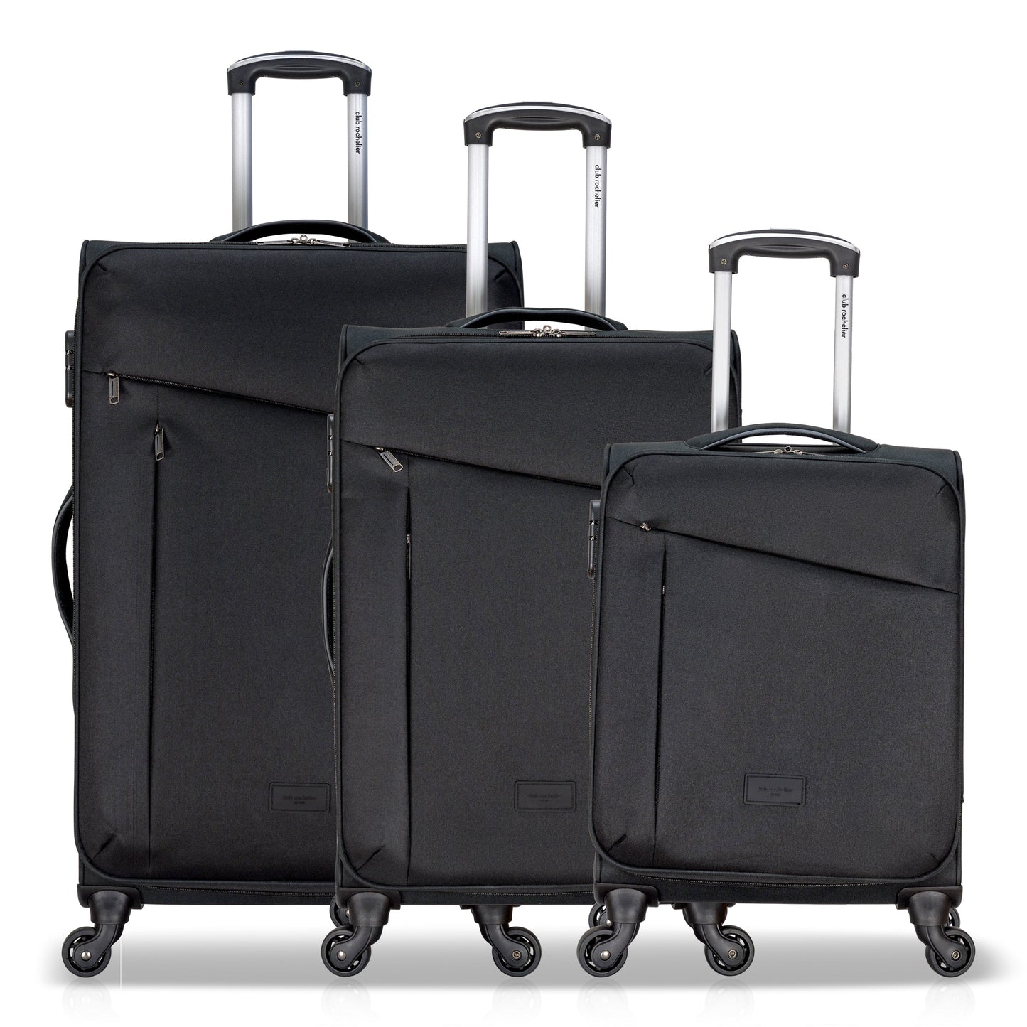 Club Rochelier 3 Piece Set Soft Side Luggage with Contrast Handles - Ruumur