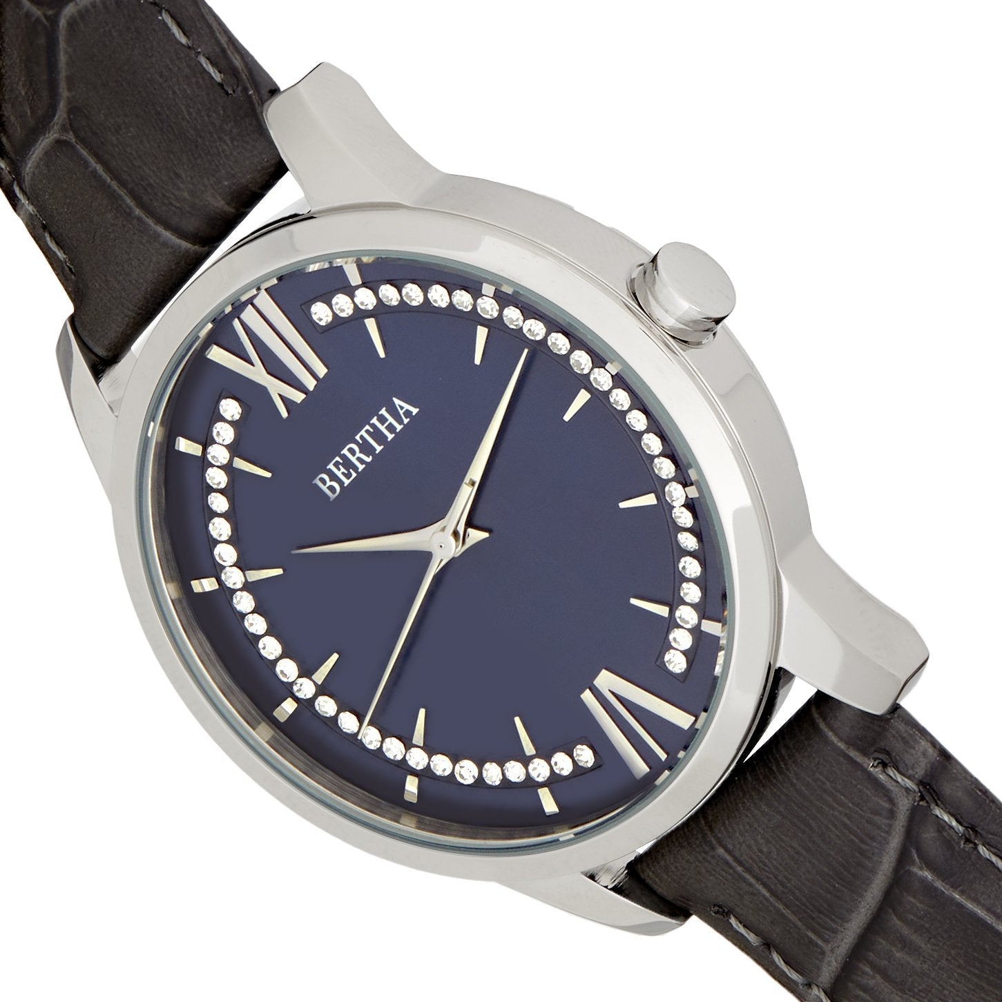 Bertha Prudence Leather-Band Watch - Grey - BTHBS1401