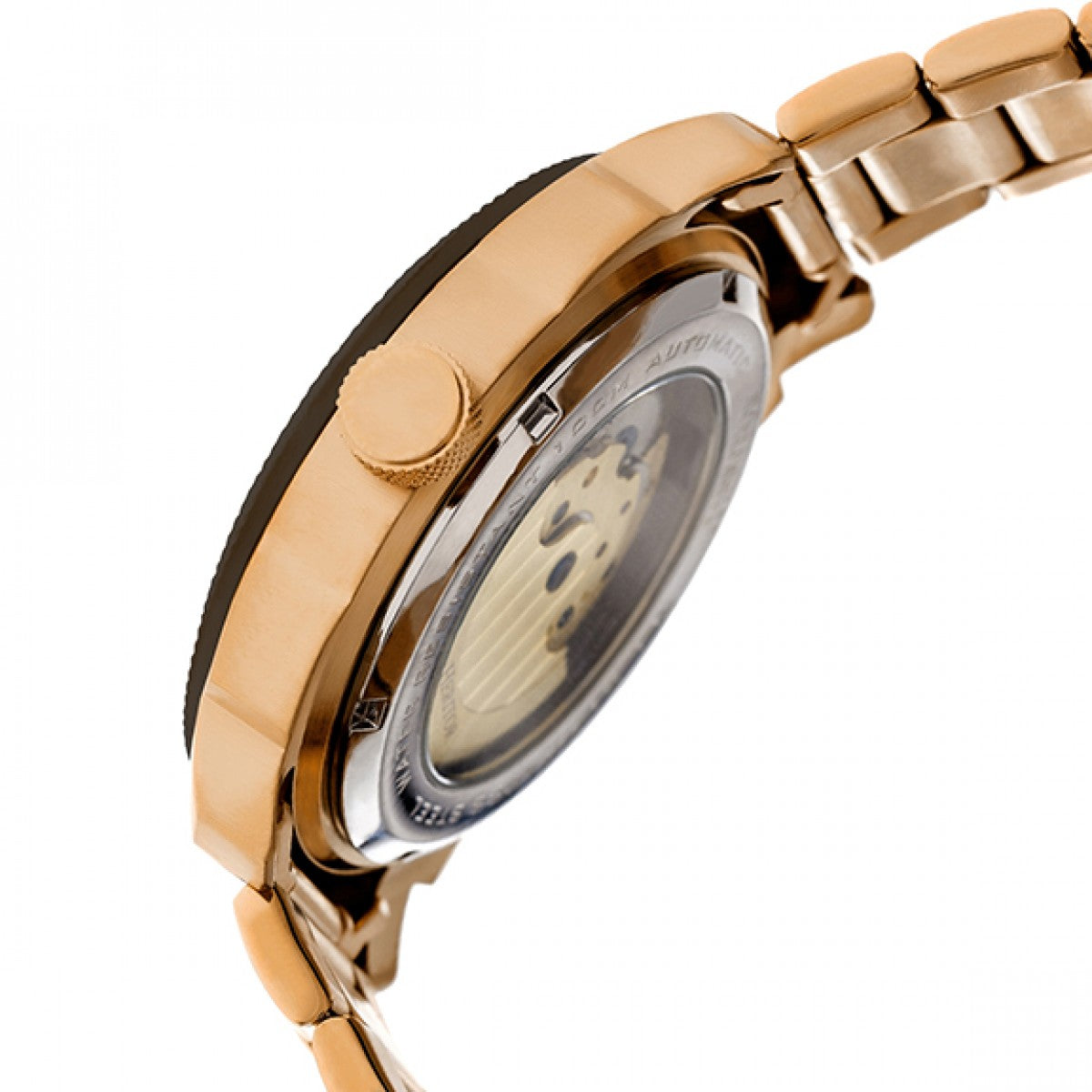Heritor Automatic Helmsley Semi-Skeleton Bracelet Watch - Rose Gold/Black - HERHR5004