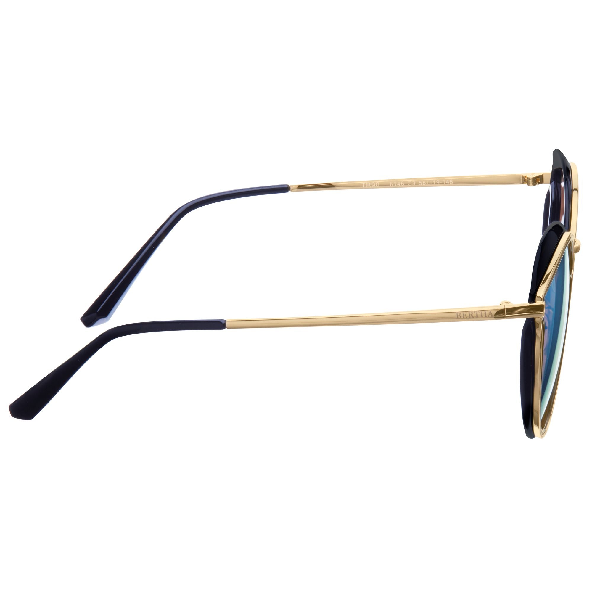 Bertha Lorelei Polarized Sunglasses - Black/Blue - BRSBR045BL