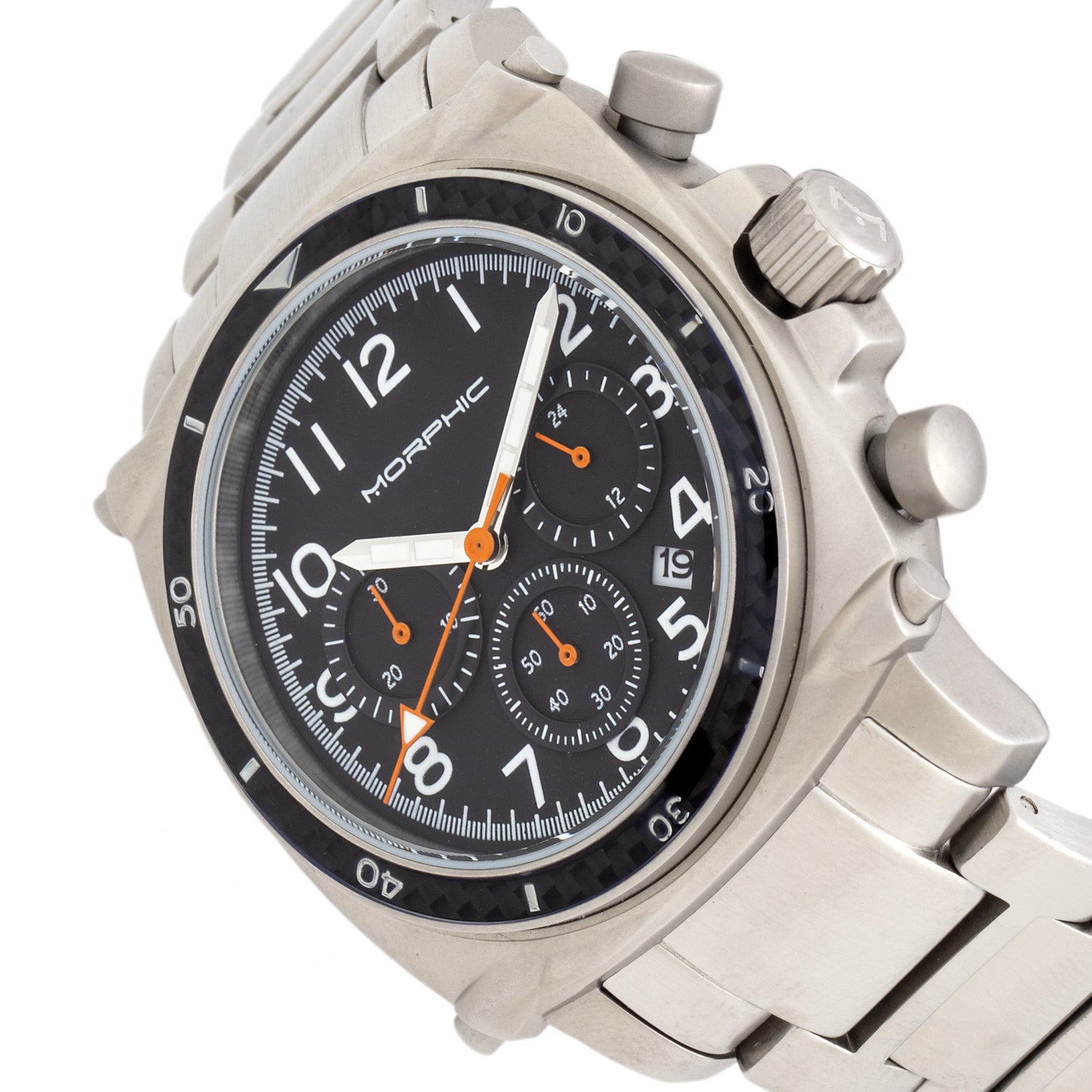 Morphic M83 Series Chronograph Bracelet Watch w/ Date - Silver/Black - MPH8301