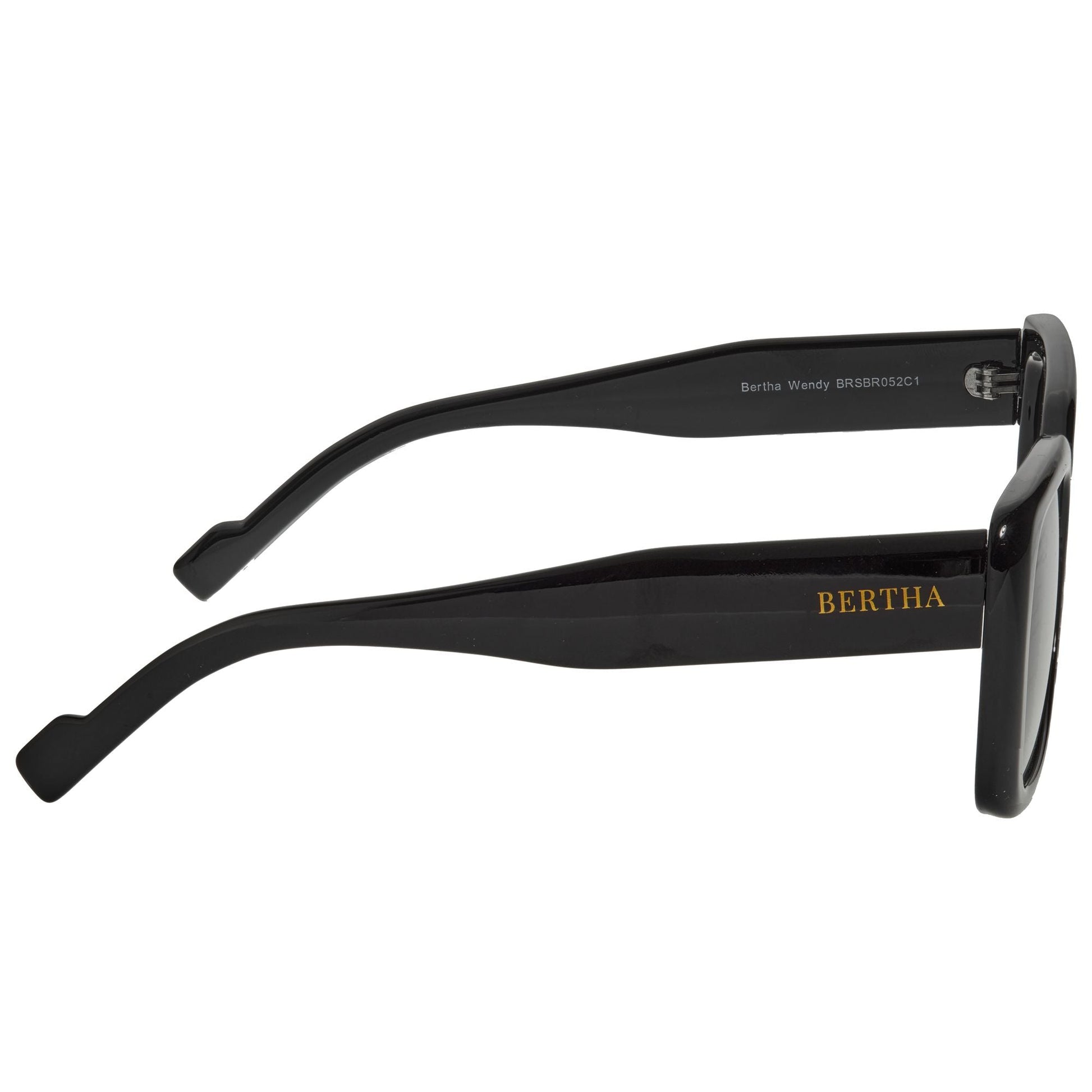 Bertha Wendy Polarized Sunglasses - Black/Black - BRSBR052C1