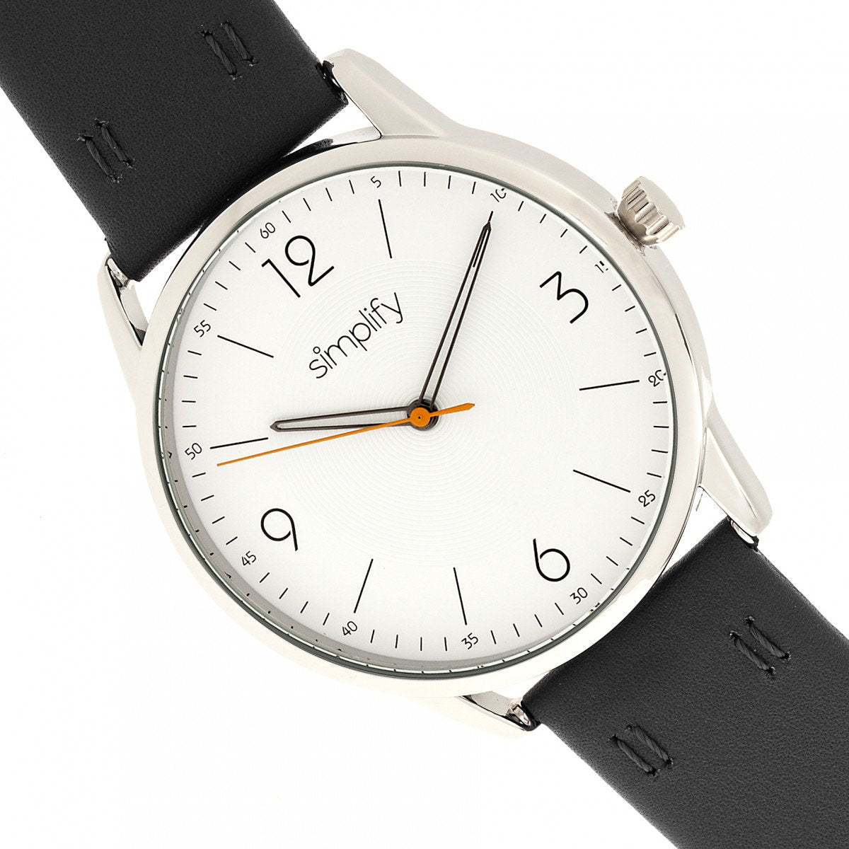 Simplify The 6300 Leather-Band Watch - Black/White - SIM6301