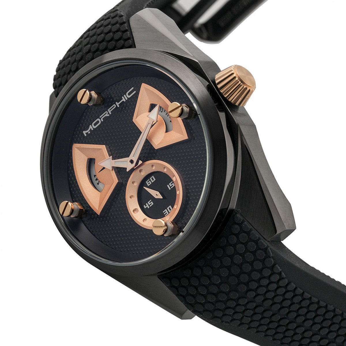 Morphic M34 Series Men's Watch w/ Day/Date - Black/Rose Gold - MPH3407