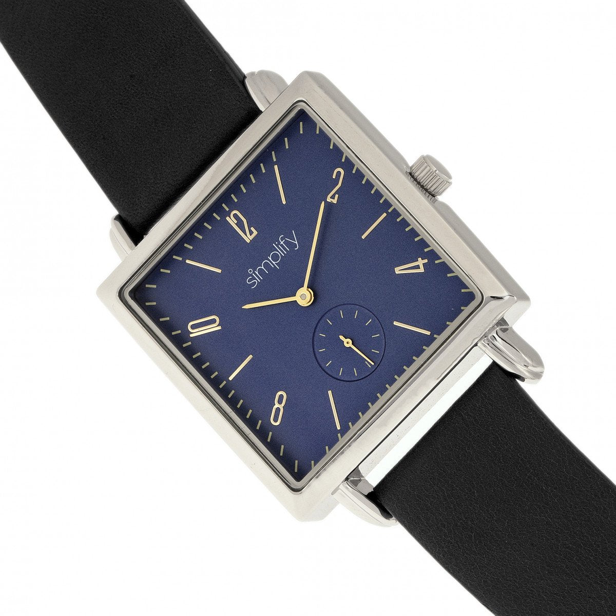 Simplify The 5000 Leather-Band Watch - Black/Blue - SIM5002