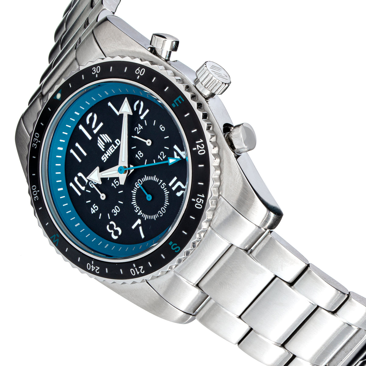 Shield Exley Bracelet Men's Chronograph Diver Watch - Black/Blue - SLDSH109-4