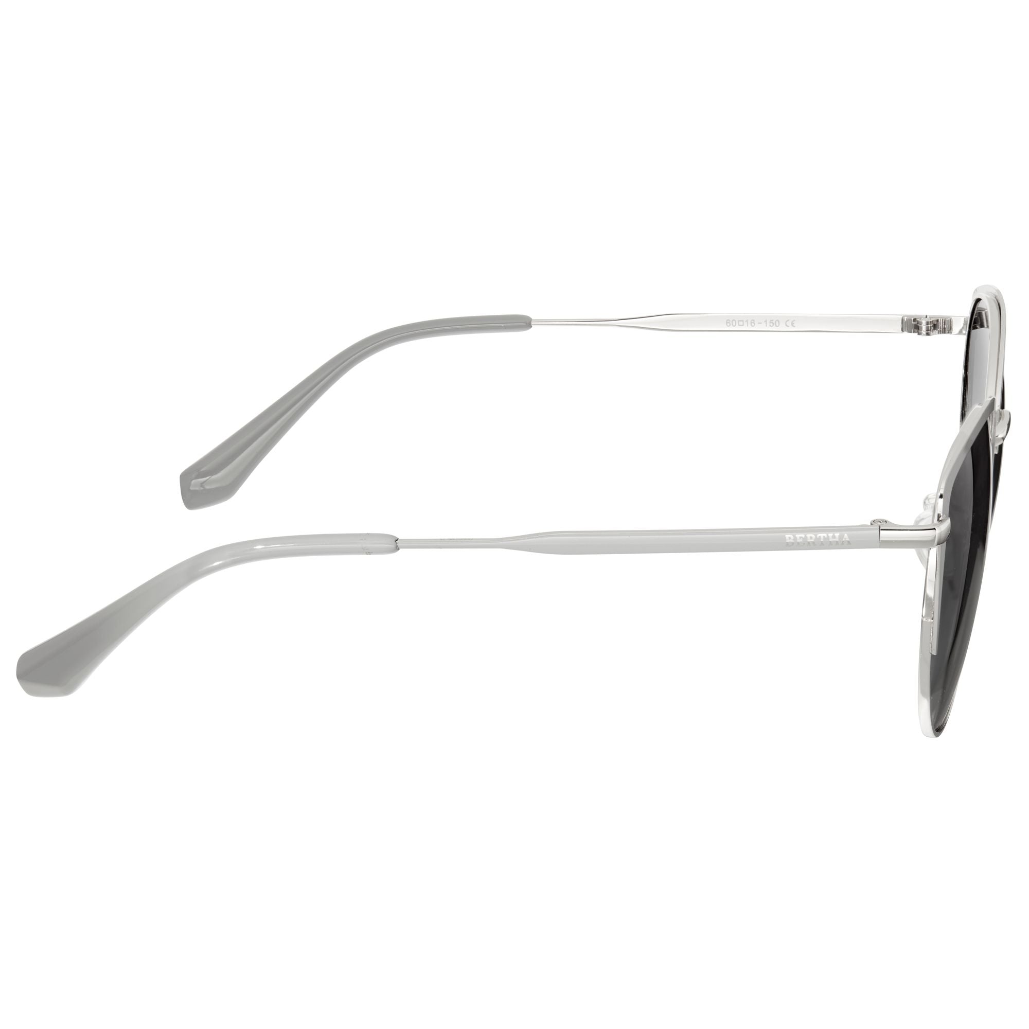 Bertha Darby Polarized Sunglasses - Silver/Grey - BRSBR049GY