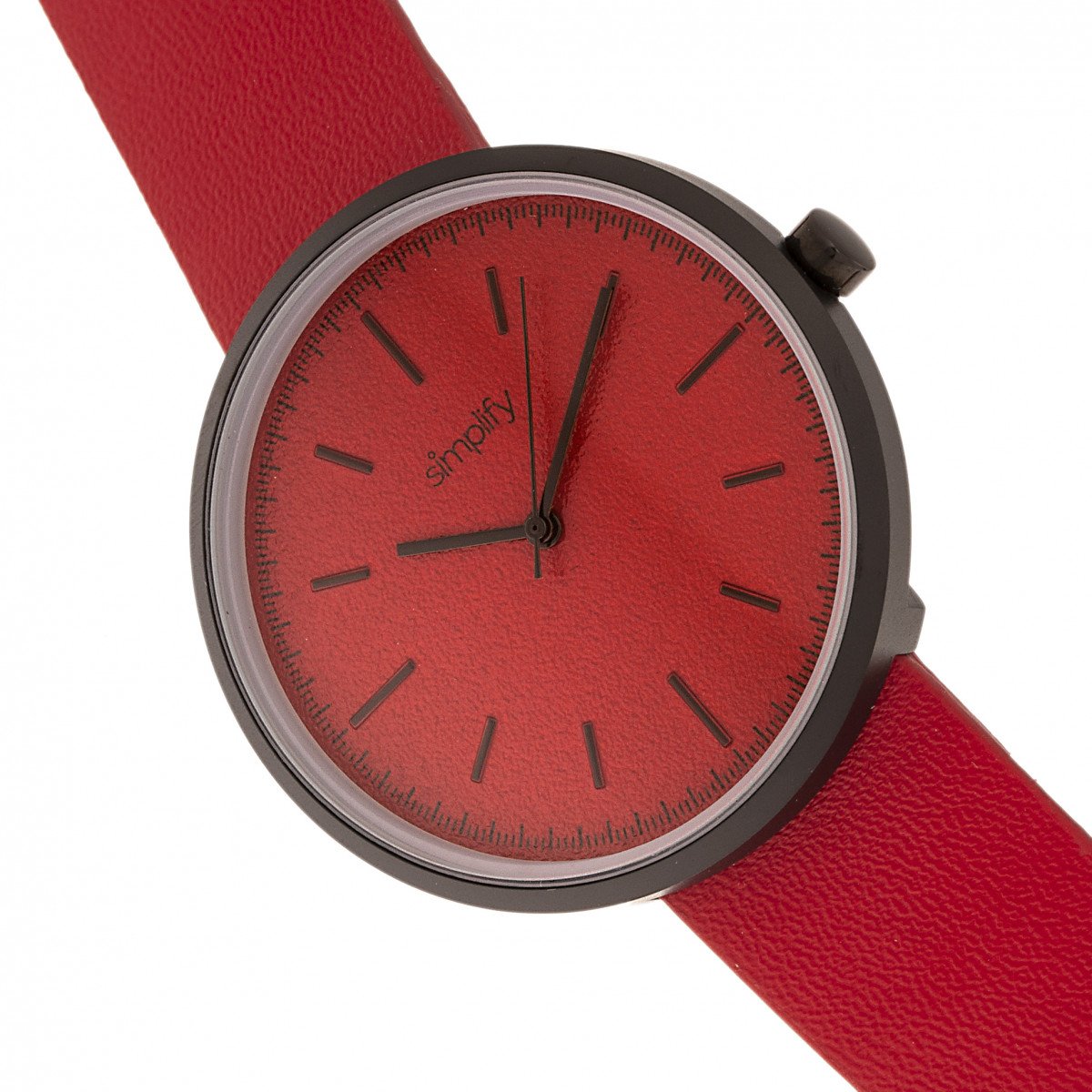 Simplify The 3000 Leather-Band Watch - Red - SIM3002