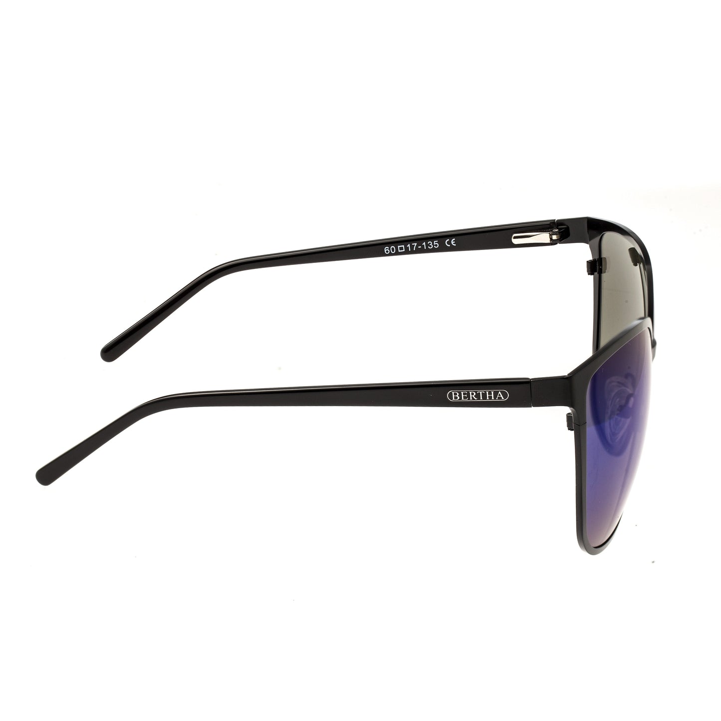 Bertha Ophelia Polarized Sunglasses - Black/Purple-Blue - BRSBR019B