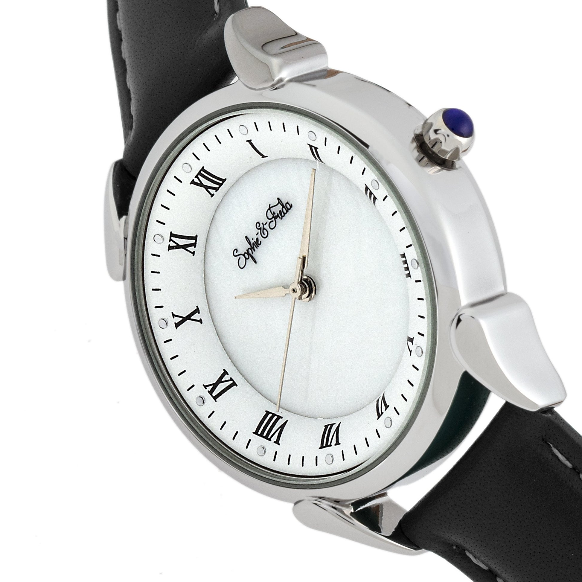 Sophie and Freda Mykonos Mother-Of-Pearl Leather-Band Watch - Black - SAFSF5501