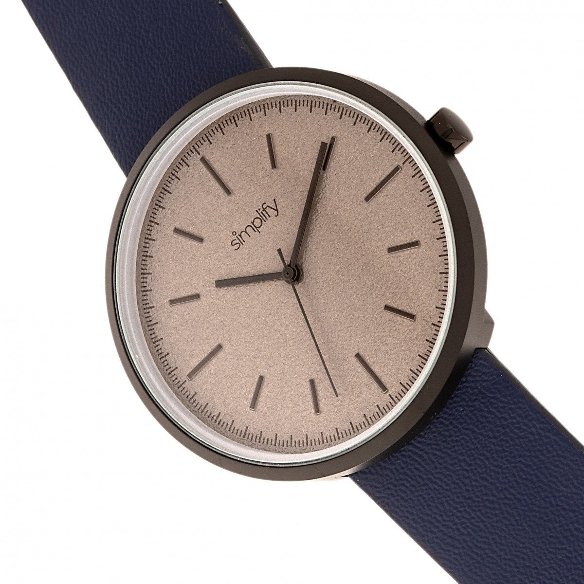 Simplify The 3000 Leather-Band Watch - Navy - SIM3005