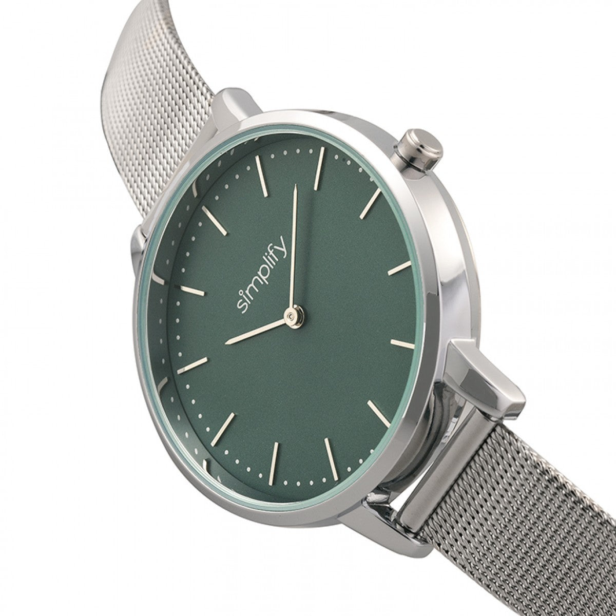 Simplify The 5800 Mesh Bracelet Watch - Silver/Teal - SIM5802