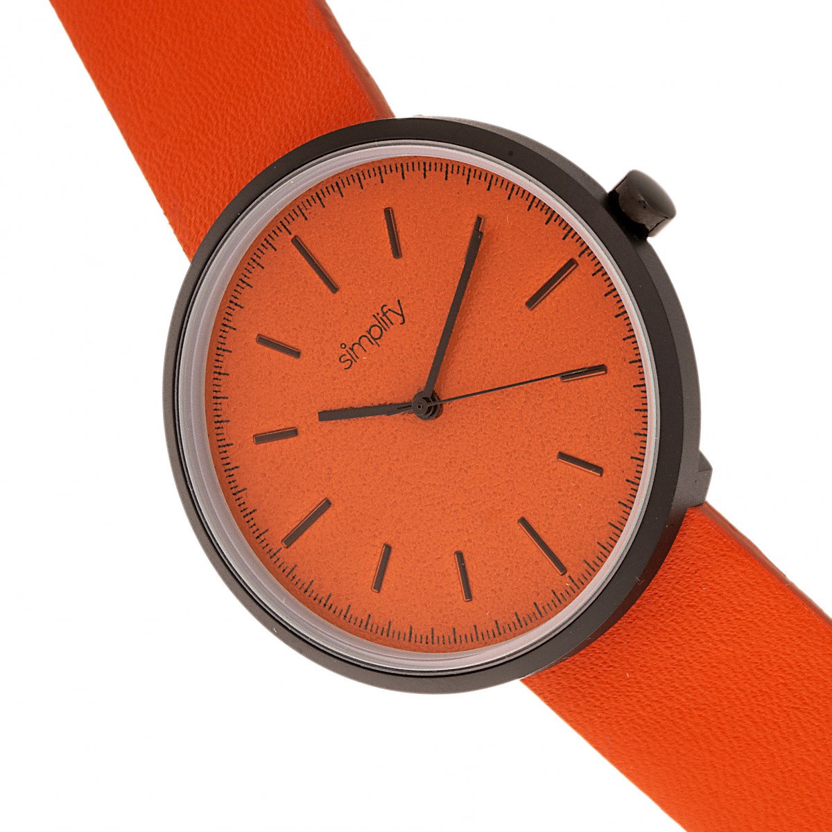 Simplify The 3000 Leather-Band Watch - Orange - SIM3003