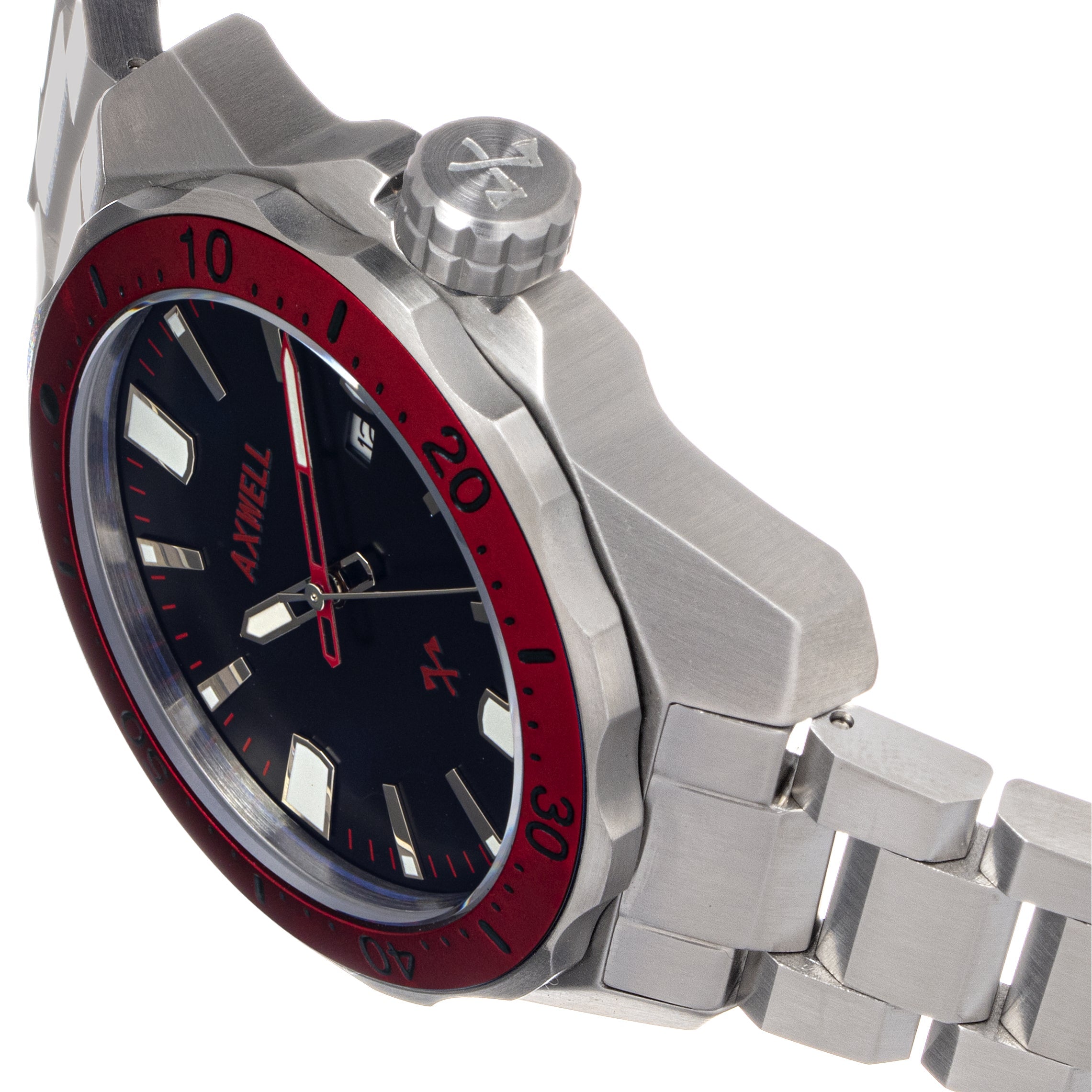 Axwell Timber Bracelet Watch w/ Date - Black/Red - AXWAW107-6