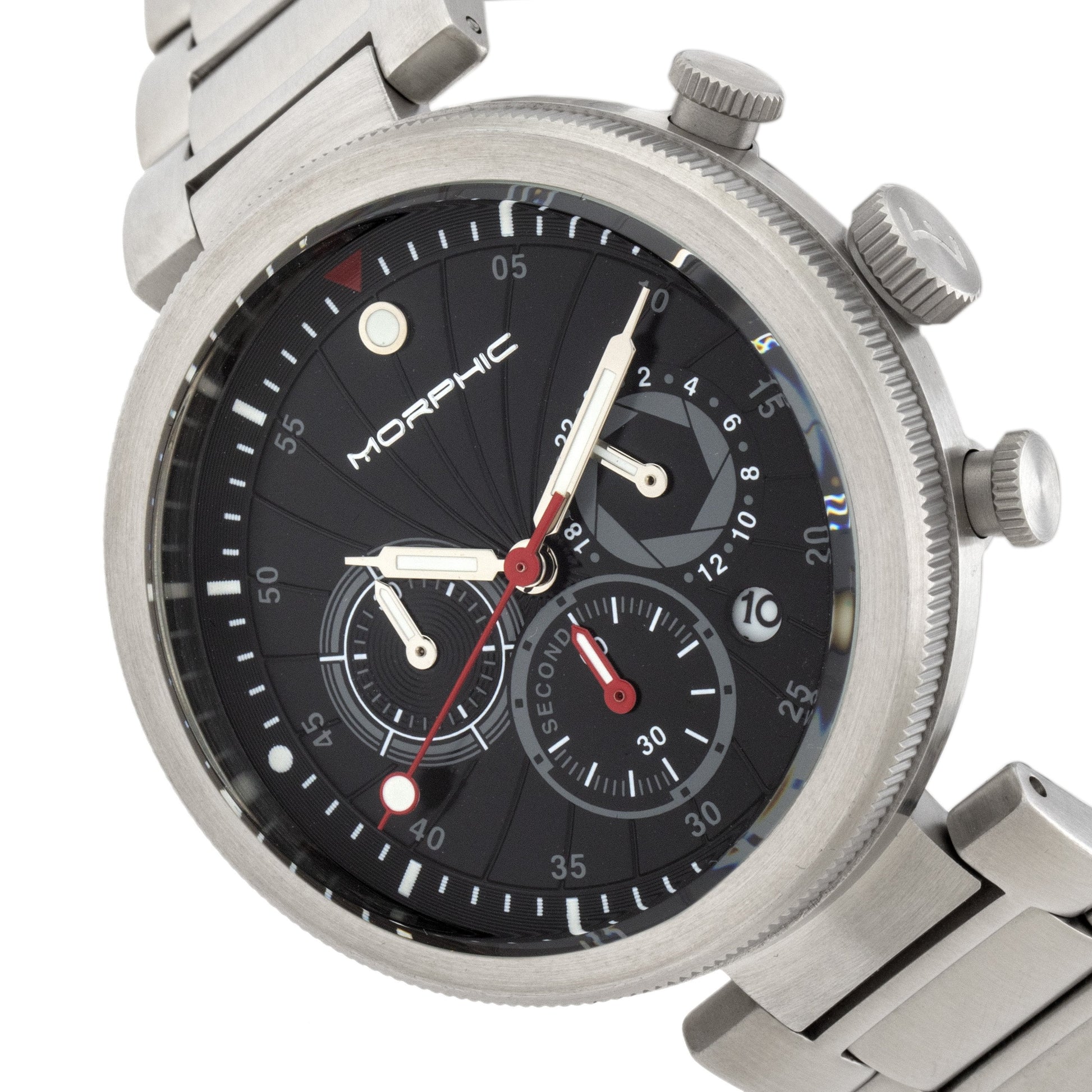 Morphic M87 Series Chronograph Bracelet Watch w/Date - Silver/Black - MPH8702