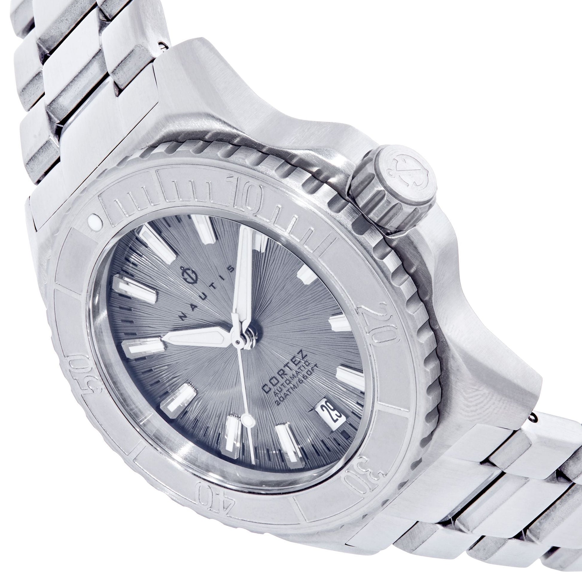 Nautis Cortez Automatic Bracelet Watch w/Date - Gray - NAUN102-1