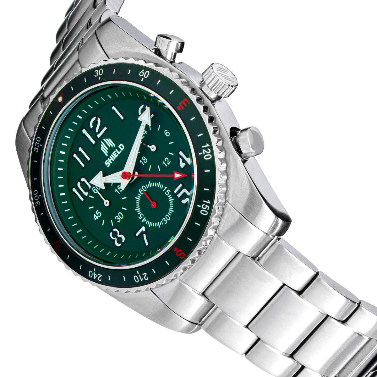 Shield Exley Bracelet Men's Chronograph Diver Watch - Green - SLDSH109-5