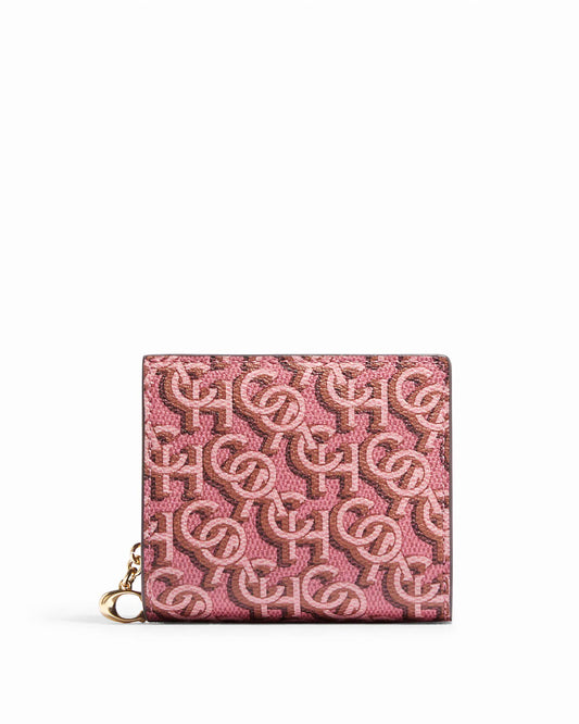 title:Coach Women's Snap Wallet With Coach Monogram Print;color:Rouge