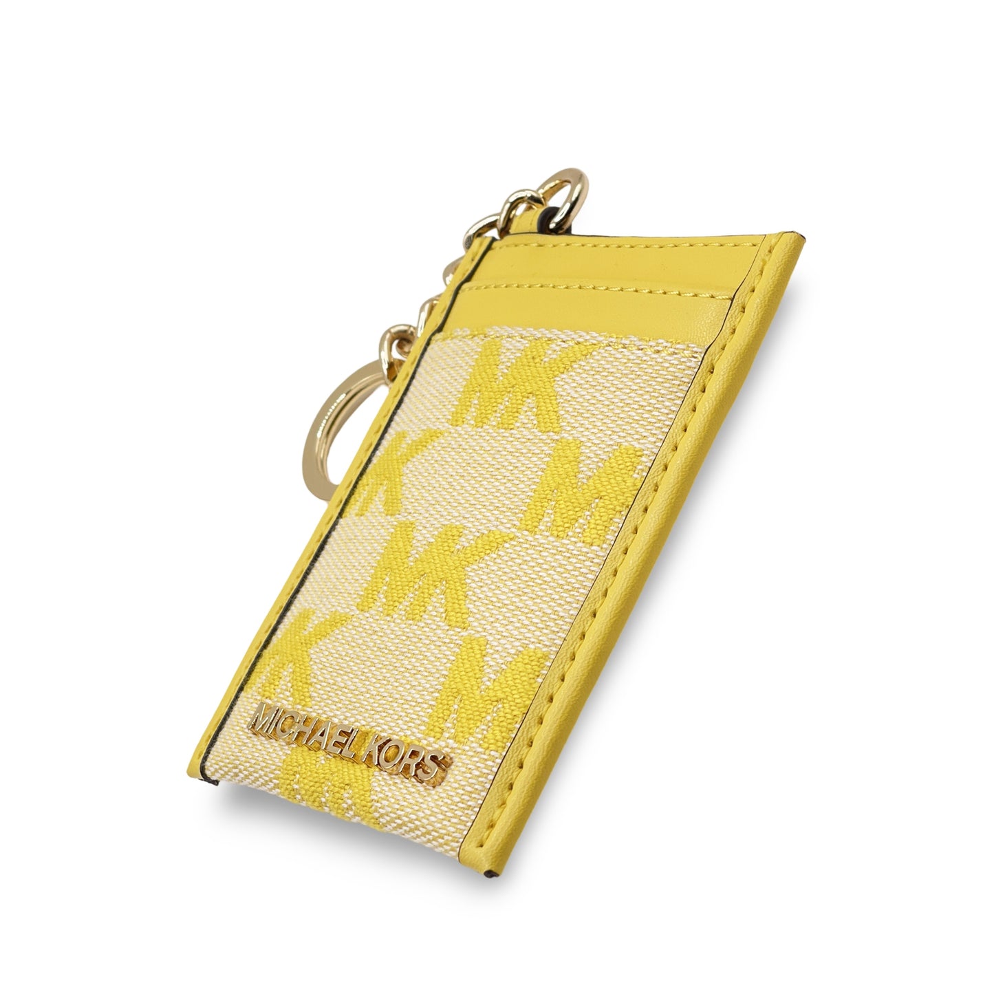 title:Michael Kors Women's Jet Set Travel Small North South Chain Card Case;color:Golden Yellow