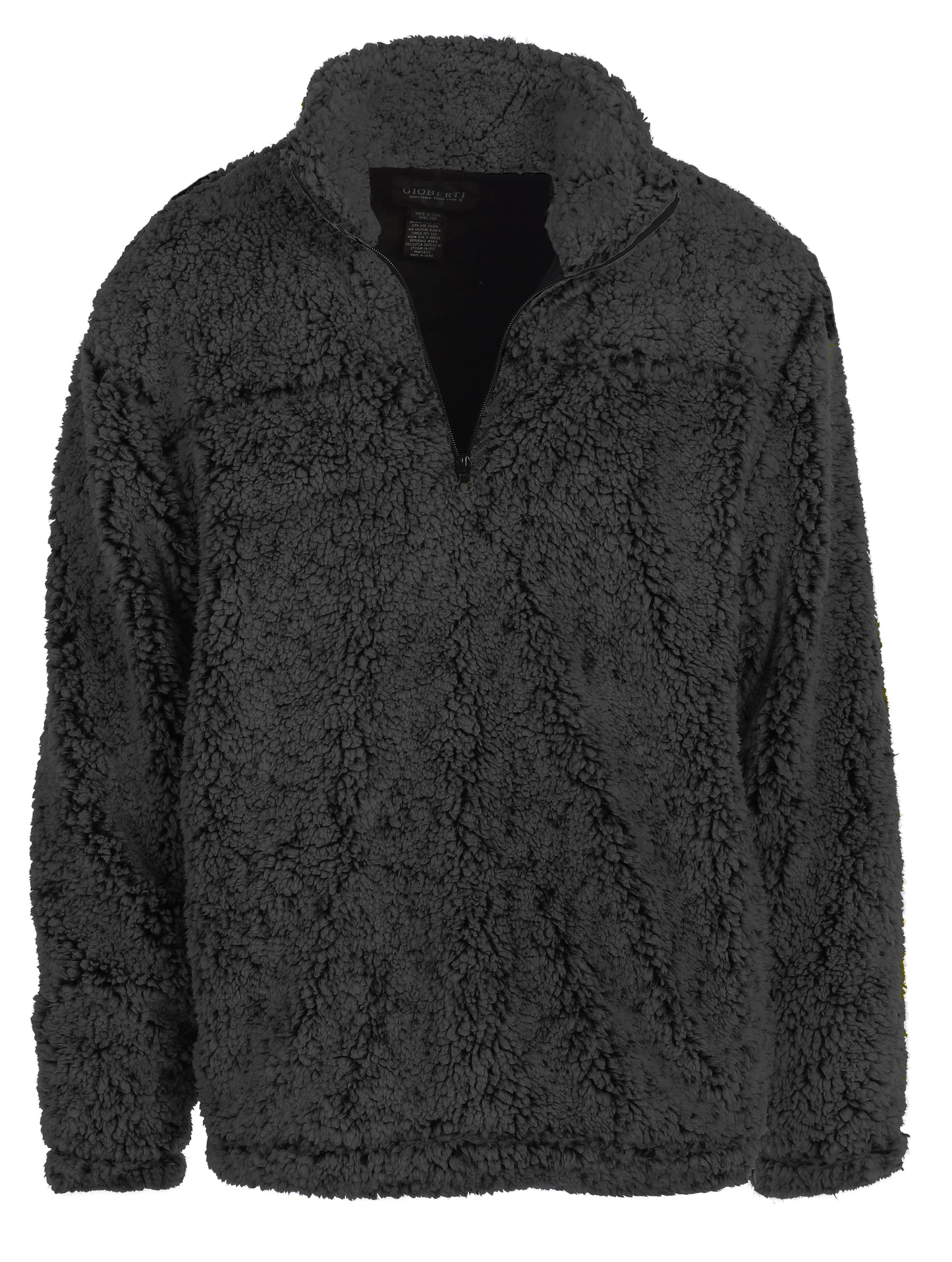 title:Gioberti Men's and Women's Charcoal Super Soft Sherpa 1/4 Zip Pullover Sweater;color:Charcoal