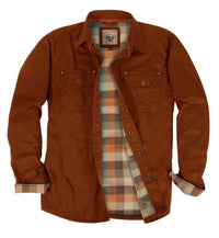 title:Gioberti Men's Copper Cotton Brushed and Soft Twill Shirt Jacket with Flannel Lining;color:Copper