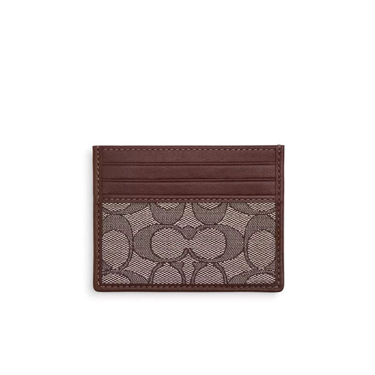 title:Coach Men's Slim Id Card Case In Signature Jacquard;color:Maple