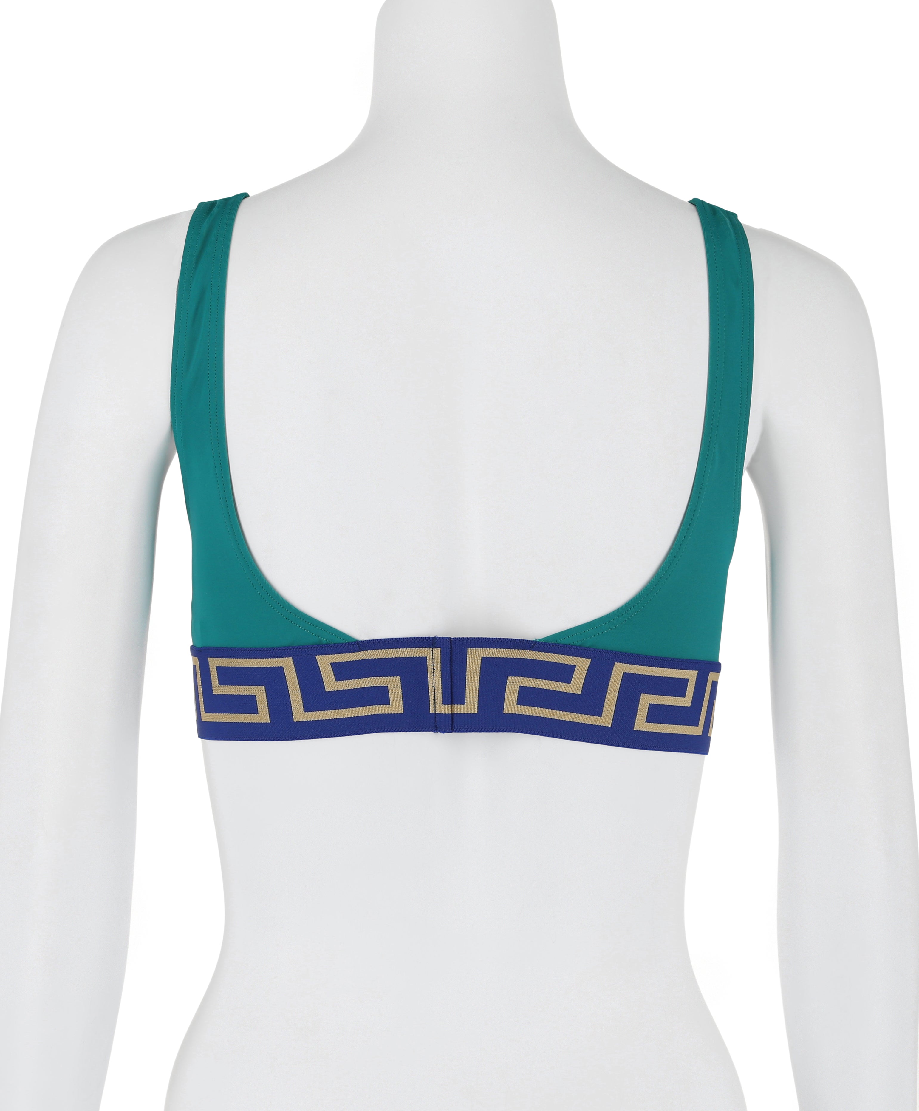 title:Versace Greca Border Bikini Top;color:Blue