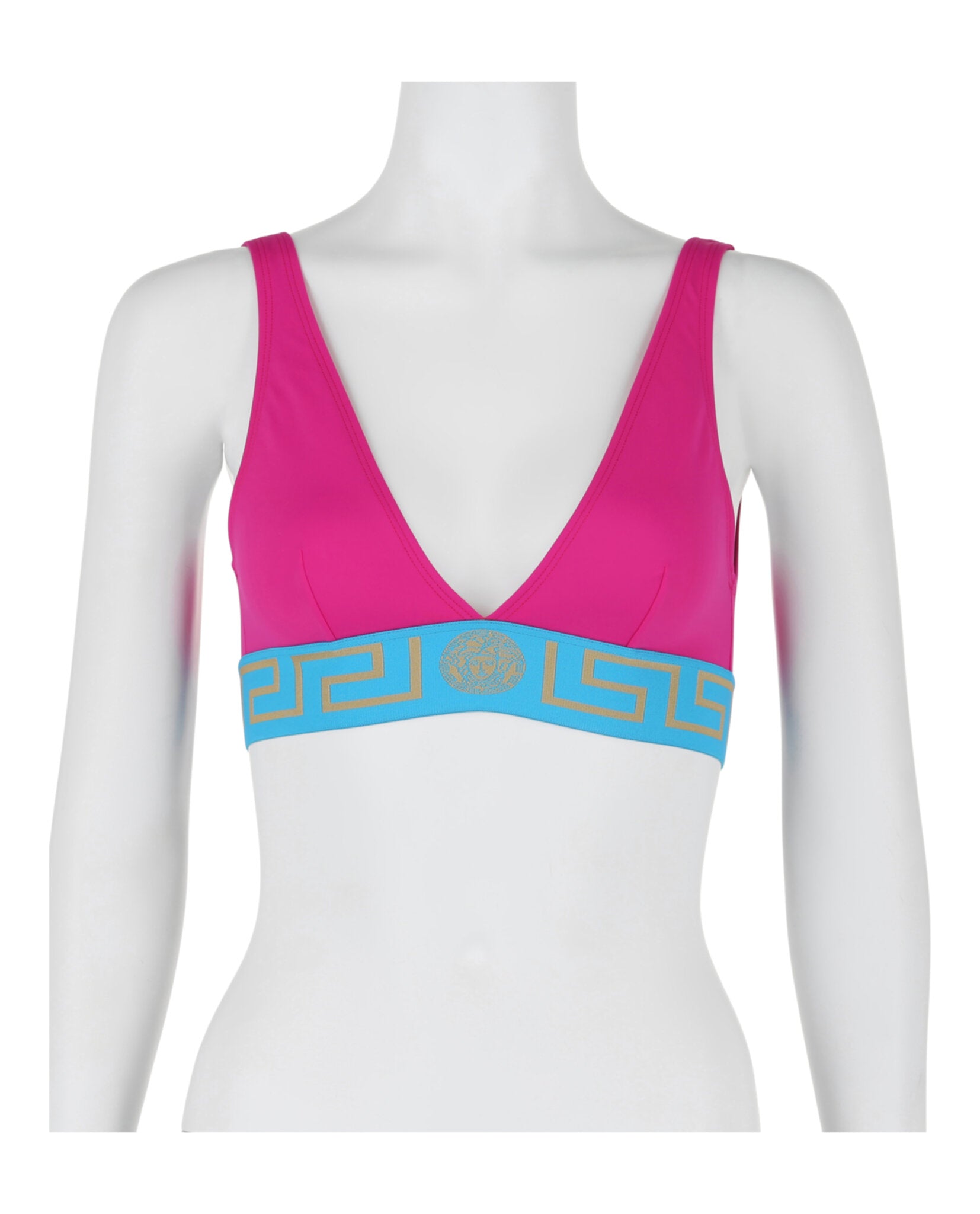 title:Versace Greca Border Bikini Top;color:Multi