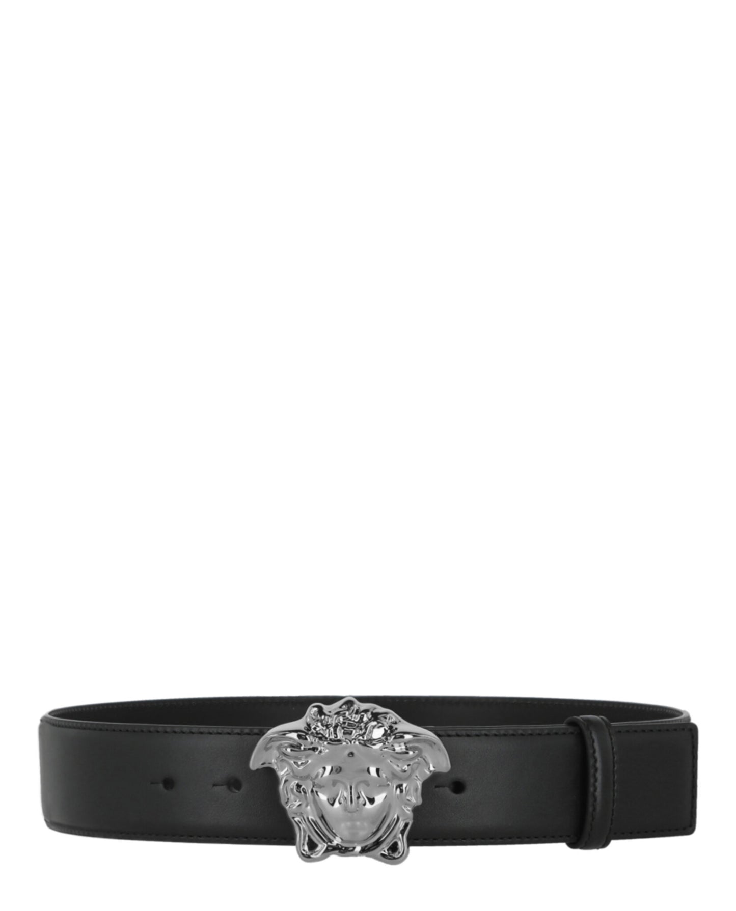 title:La Medusa Leather Belt;color:Black Ruthenium