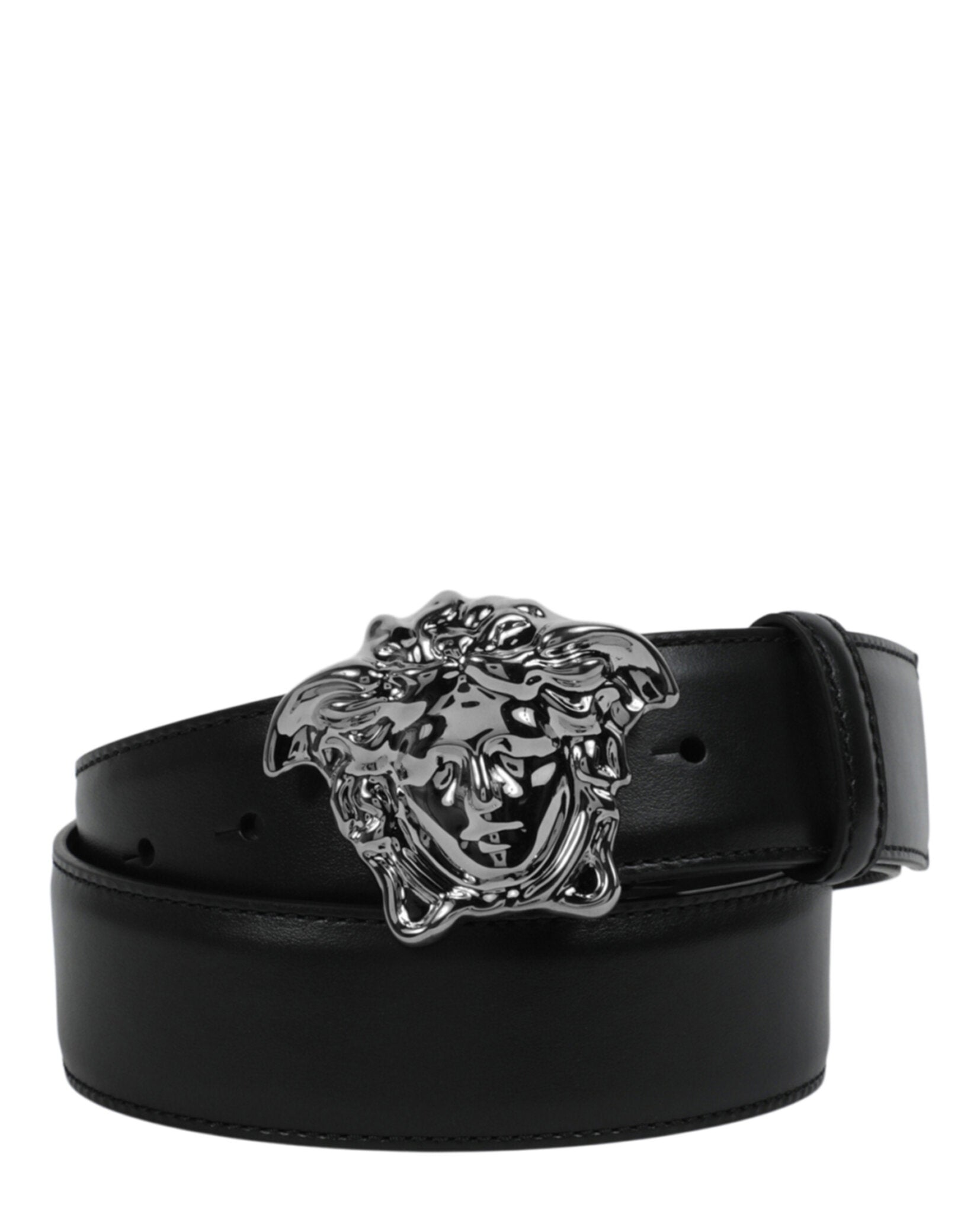 title:La Medusa Leather Belt;color:Black Ruthenium