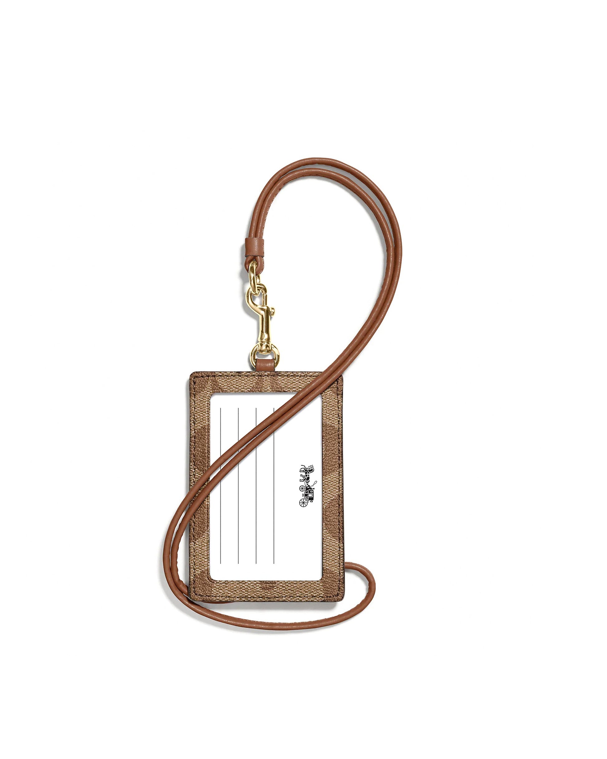 title:Coach Women's Id Lanyard In Signature Canvas;color:Khaki Saddle