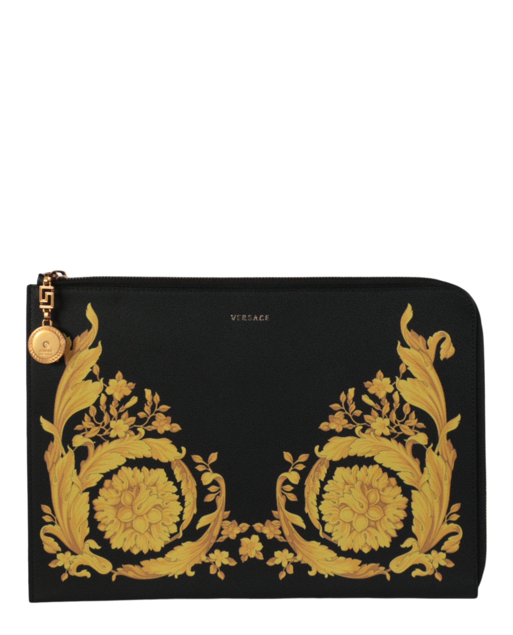 title:Barocco Printed Pouch;color:Black